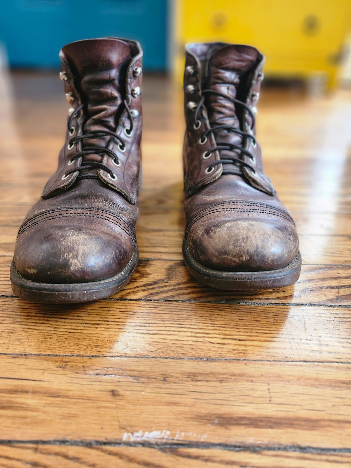 Photo by mountain_trash_forever on August 3, 2024 of the Red Wing Iron Ranger in S.B. Foot Amber Harness.