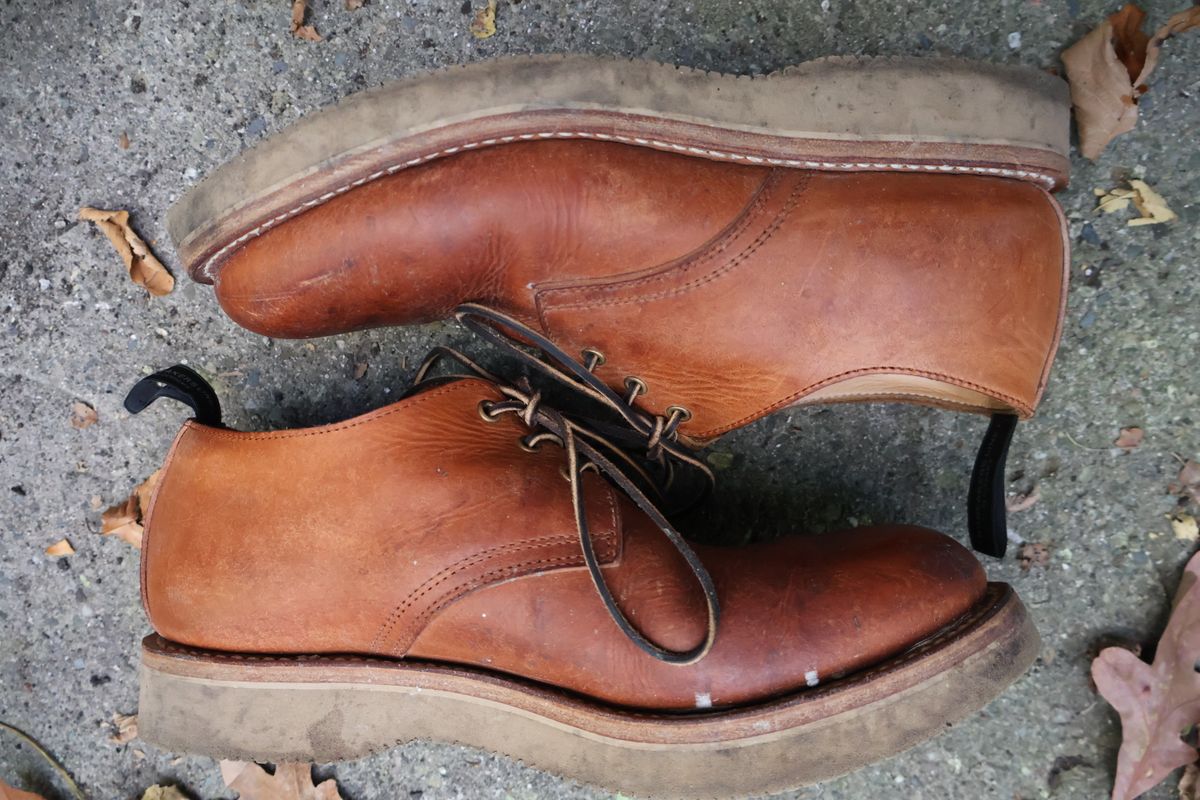 Photo by ahzrukal on October 1, 2025 of the Zerrows Derby-3 in Oiled Scratch Brown.