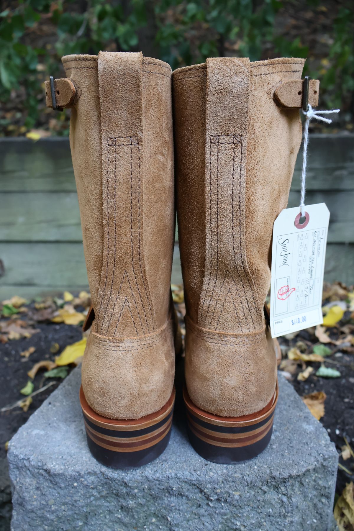 Photo by ahzrukal on October 1, 2025 of the Wesco x Ship John Derroll Boot in Seidel British Tan Domain Roughout.