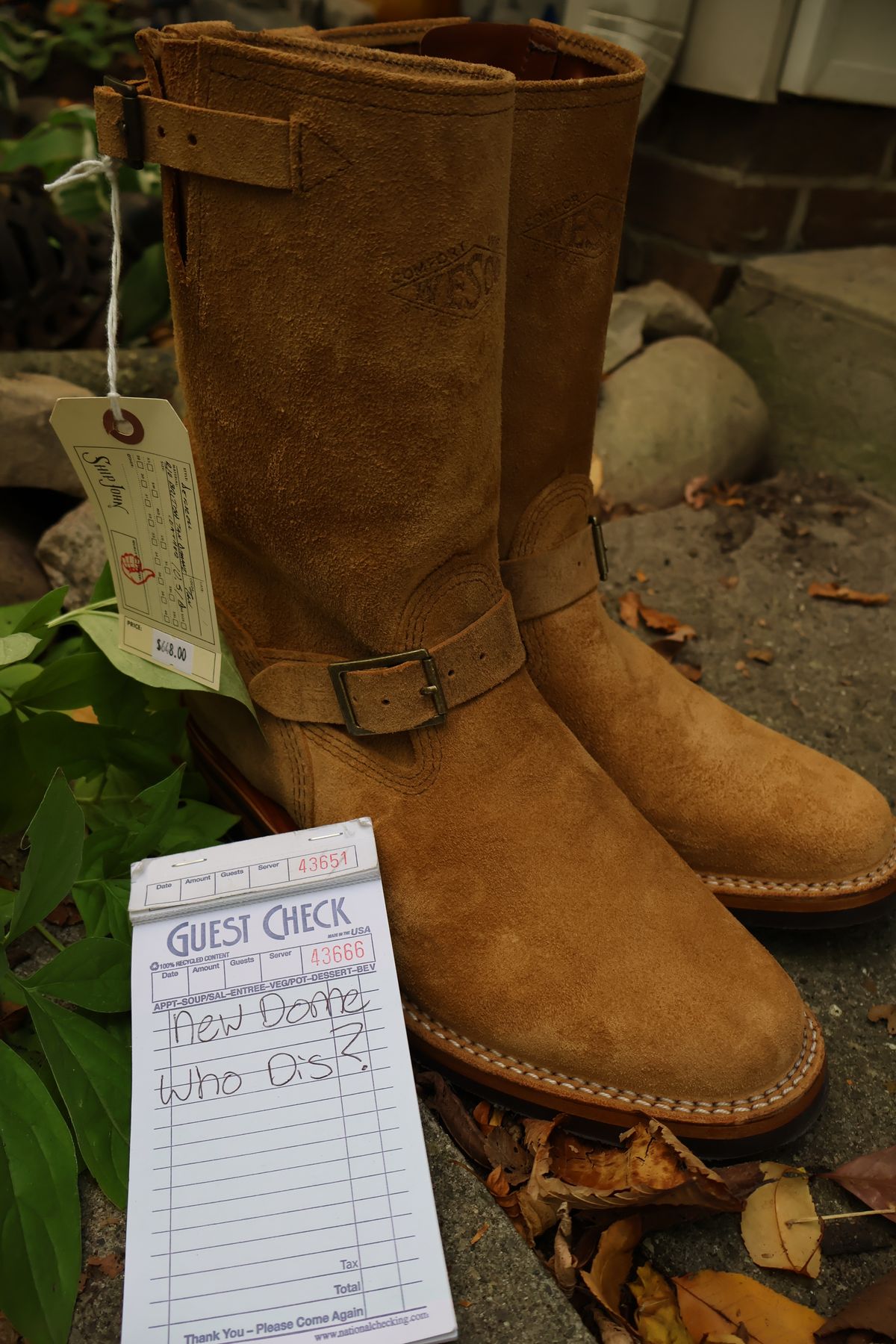 Photo by ahzrukal on October 1, 2025 of the Wesco x Ship John Derroll Boot in Seidel British Tan Domain Roughout.
