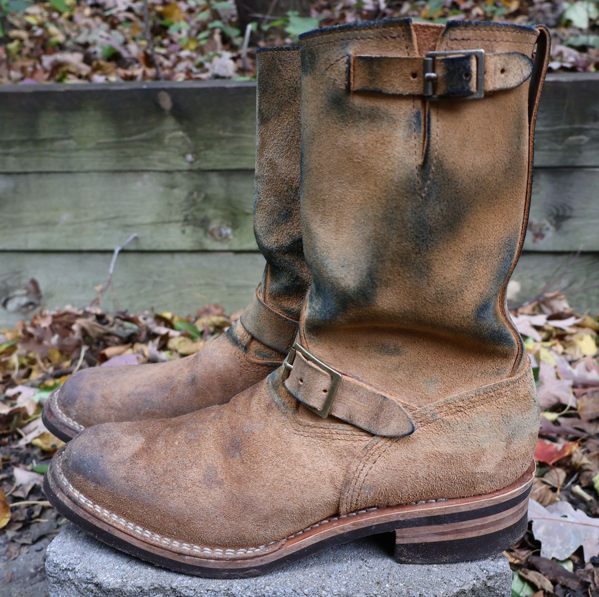 Photo by ahzrukal on November 1, 2025 of the Wesco x Ship John Derroll Boot in Seidel British Tan Domain Roughout.
