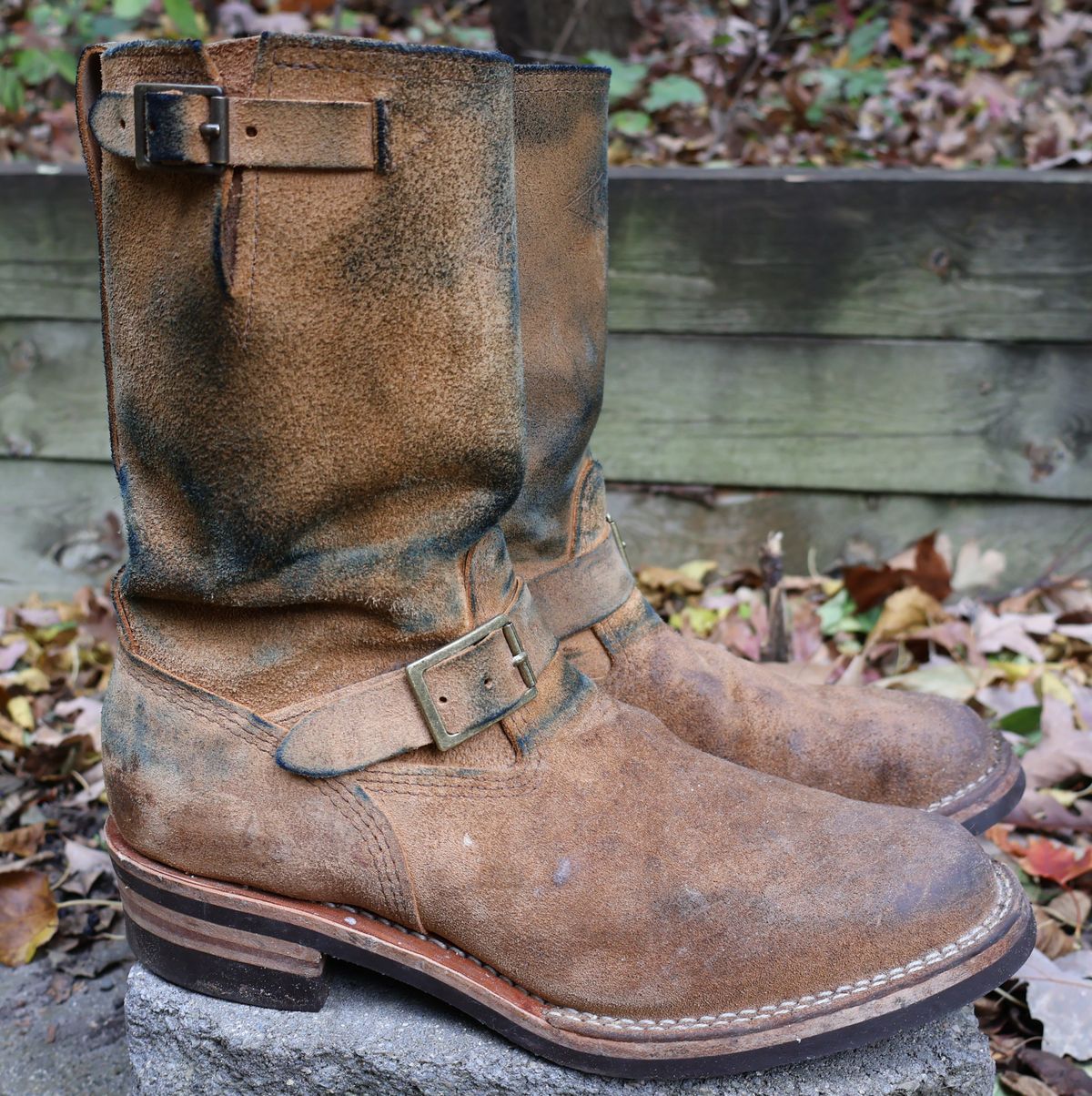 Photo by ahzrukal on November 1, 2025 of the Wesco x Ship John Derroll Boot in Seidel British Tan Domain Roughout.