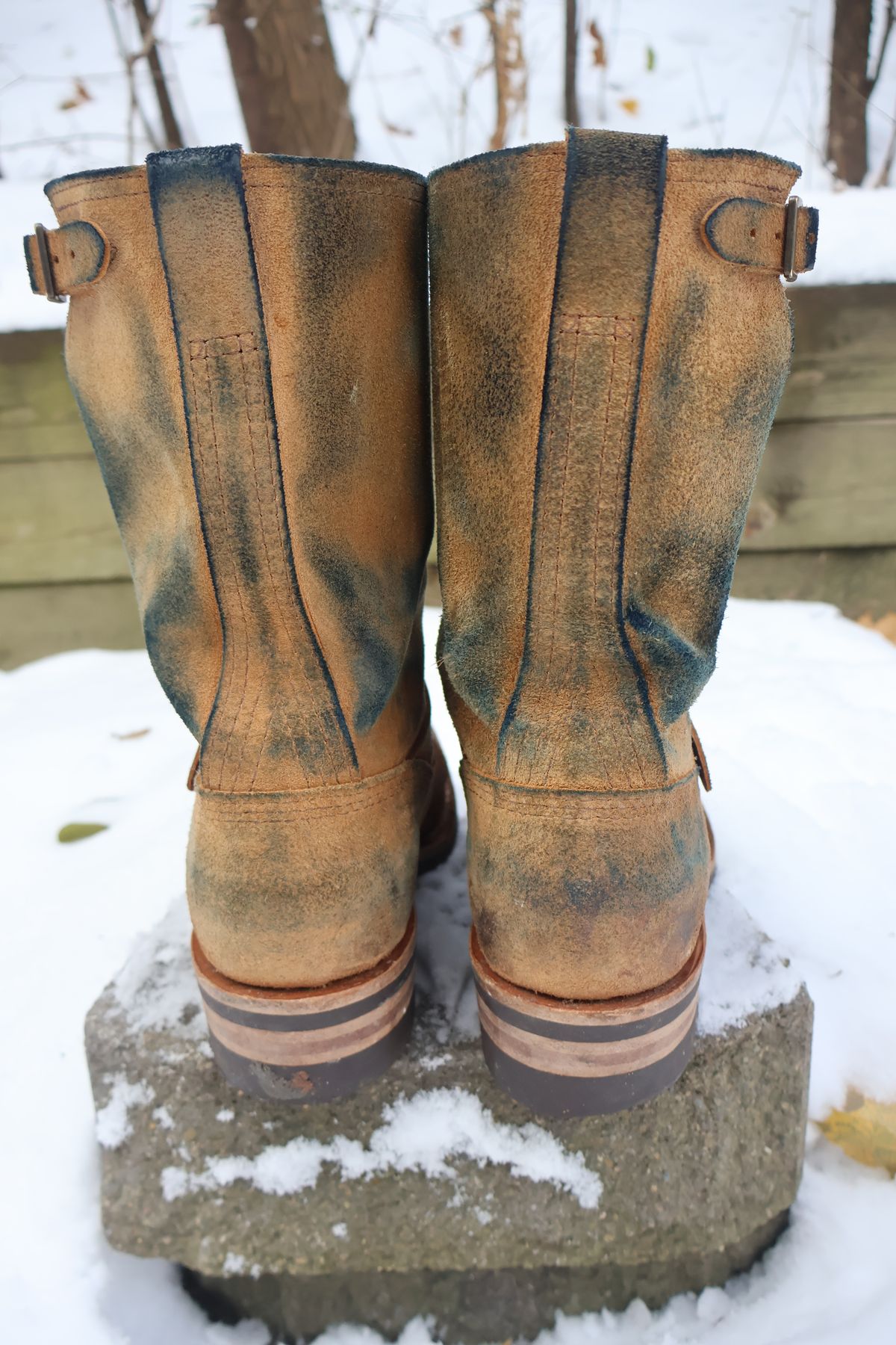 Photo by ahzrukal on December 2, 2025 of the Wesco x Ship John Derroll Boot in Seidel British Tan Domain Roughout.