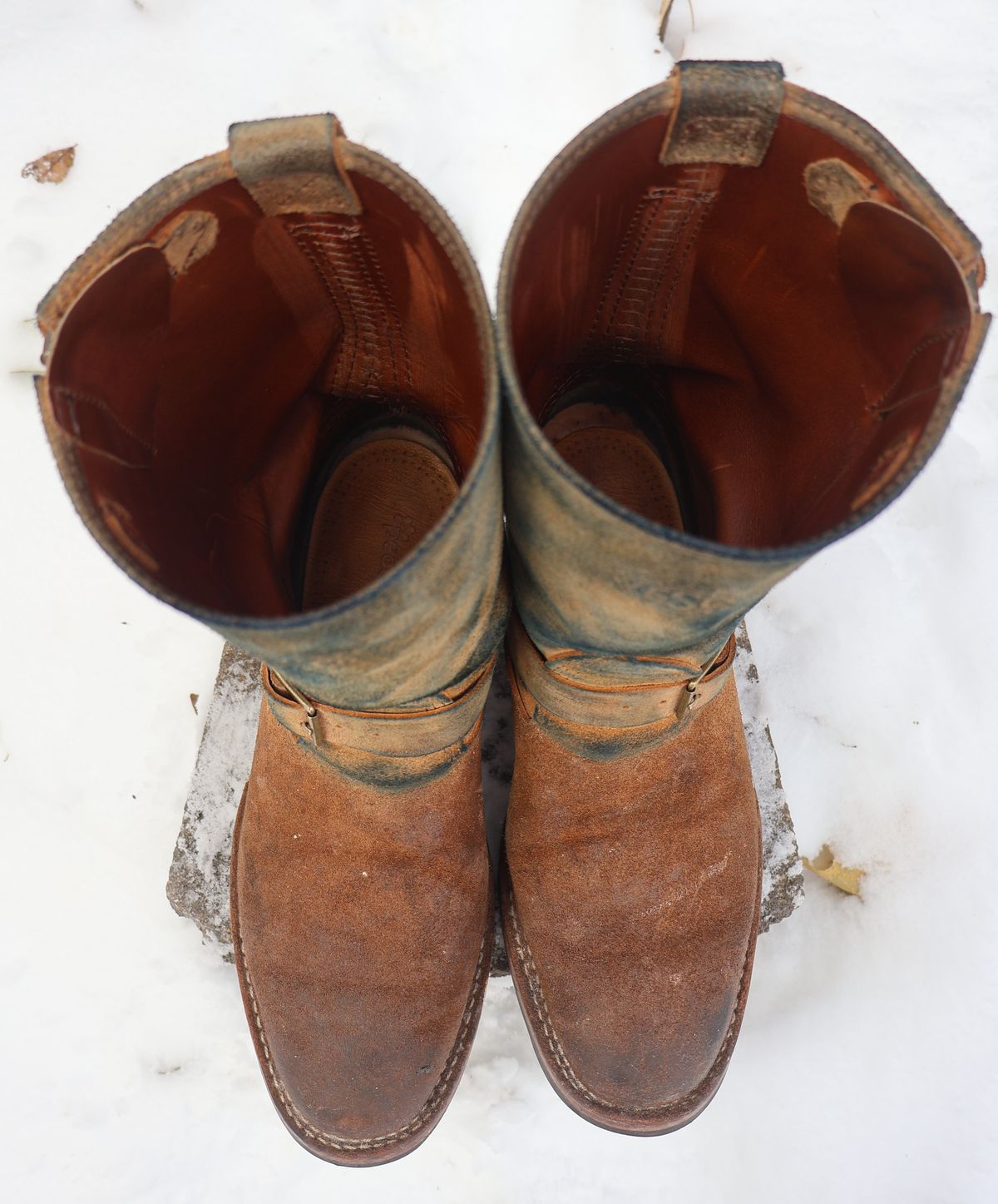 Photo by ahzrukal on December 2, 2025 of the Wesco x Ship John Derroll Boot in Seidel British Tan Domain Roughout.