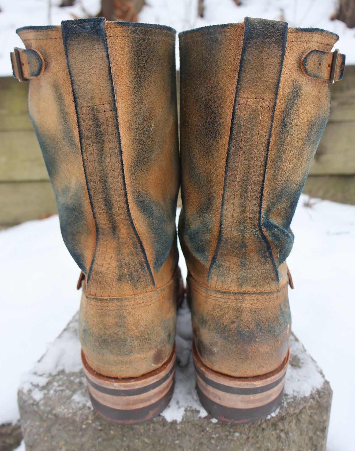 Photo by ahzrukal on January 4, 2026 of the Wesco x Ship John Derroll Boot in Seidel British Tan Domain Roughout.