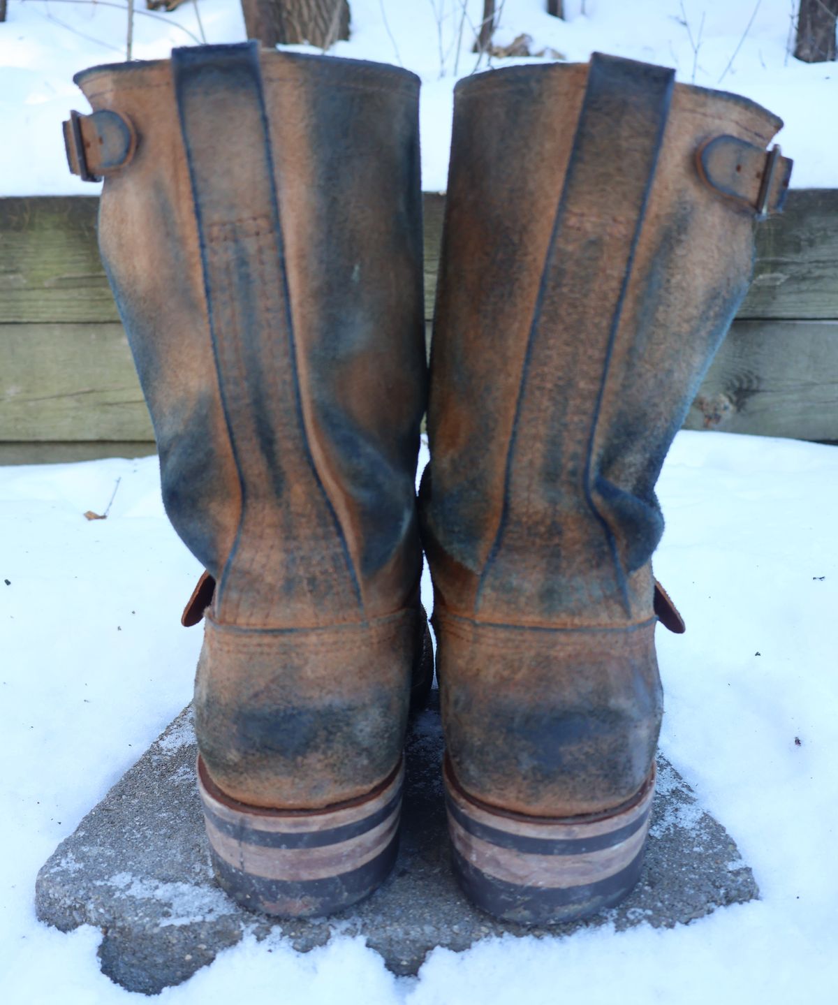 Photo by ahzrukal on February 1, 2026 of the Wesco x Ship John Derroll Boot in Seidel British Tan Domain Roughout.