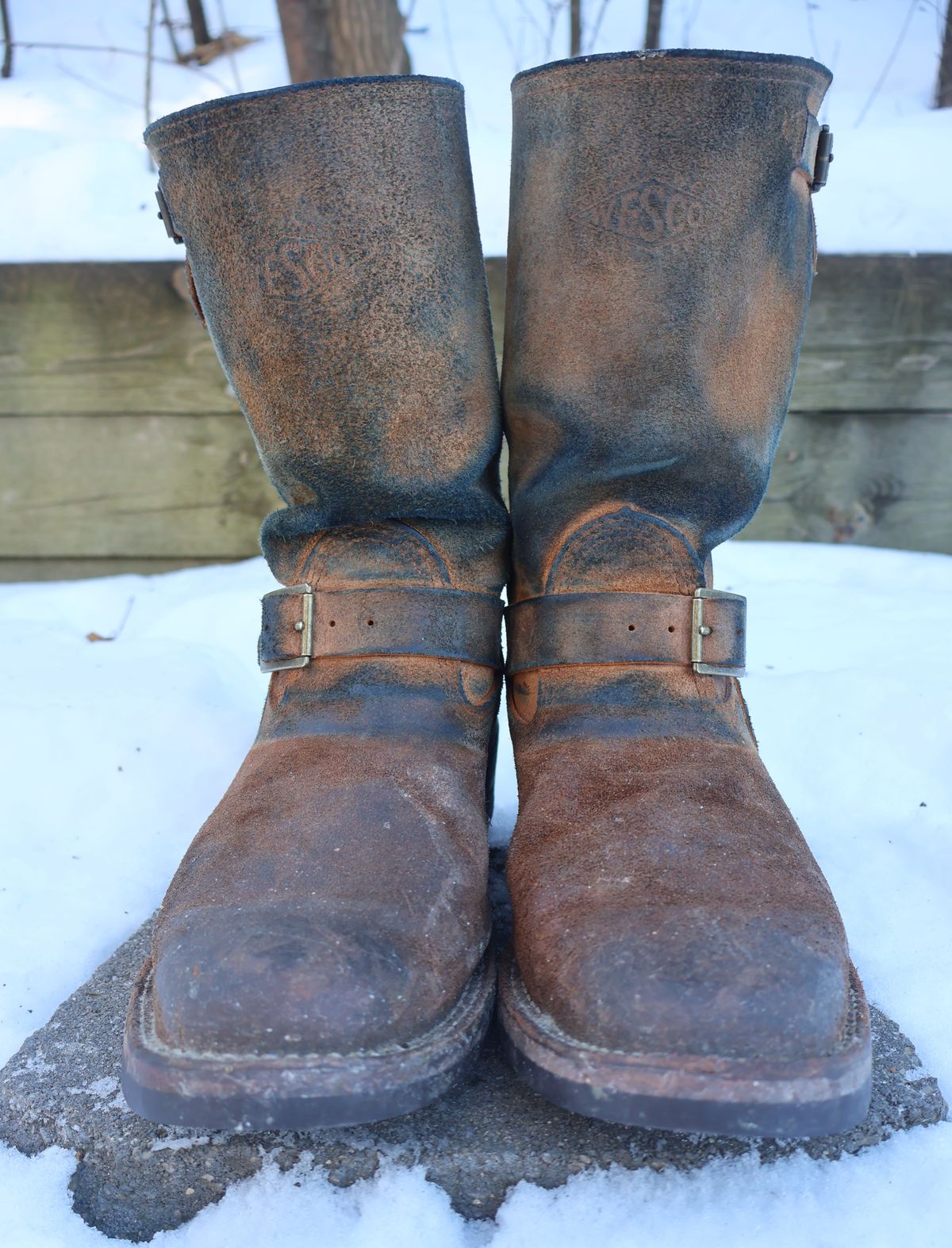 Photo by ahzrukal on February 1, 2026 of the Wesco x Ship John Derroll Boot in Seidel British Tan Domain Roughout.