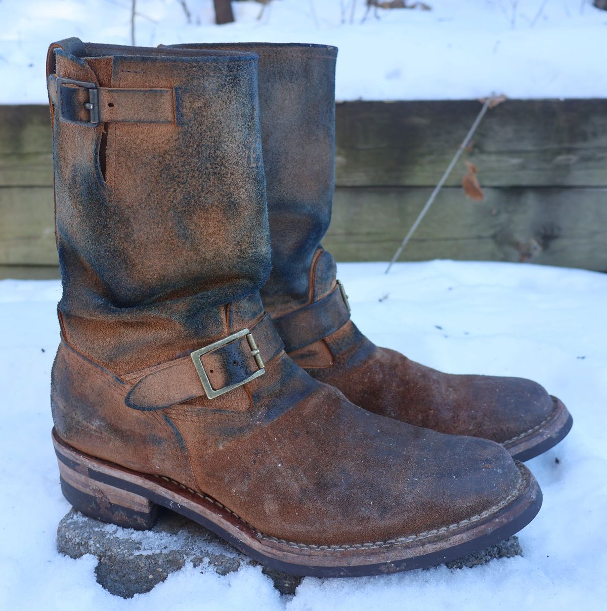 Photo by ahzrukal on February 1, 2026 of the Wesco x Ship John Derroll Boot in Seidel British Tan Domain Roughout.