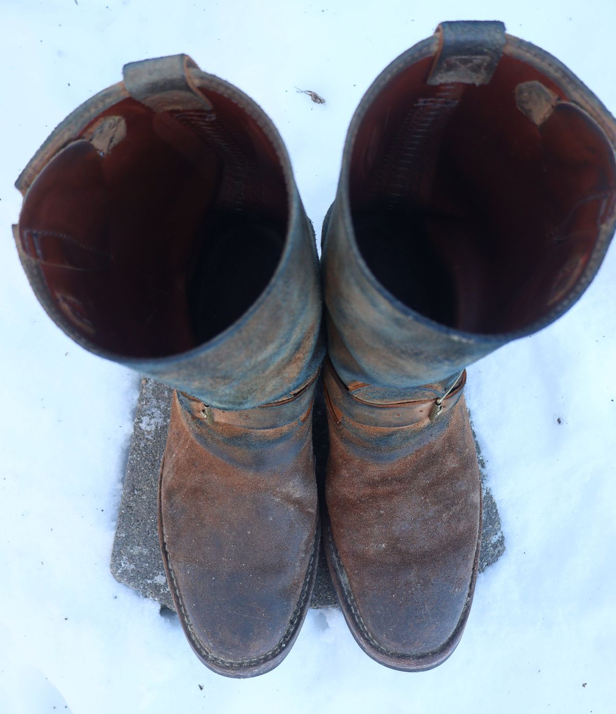 Photo by ahzrukal on February 1, 2026 of the Wesco x Ship John Derroll Boot in Seidel British Tan Domain Roughout.