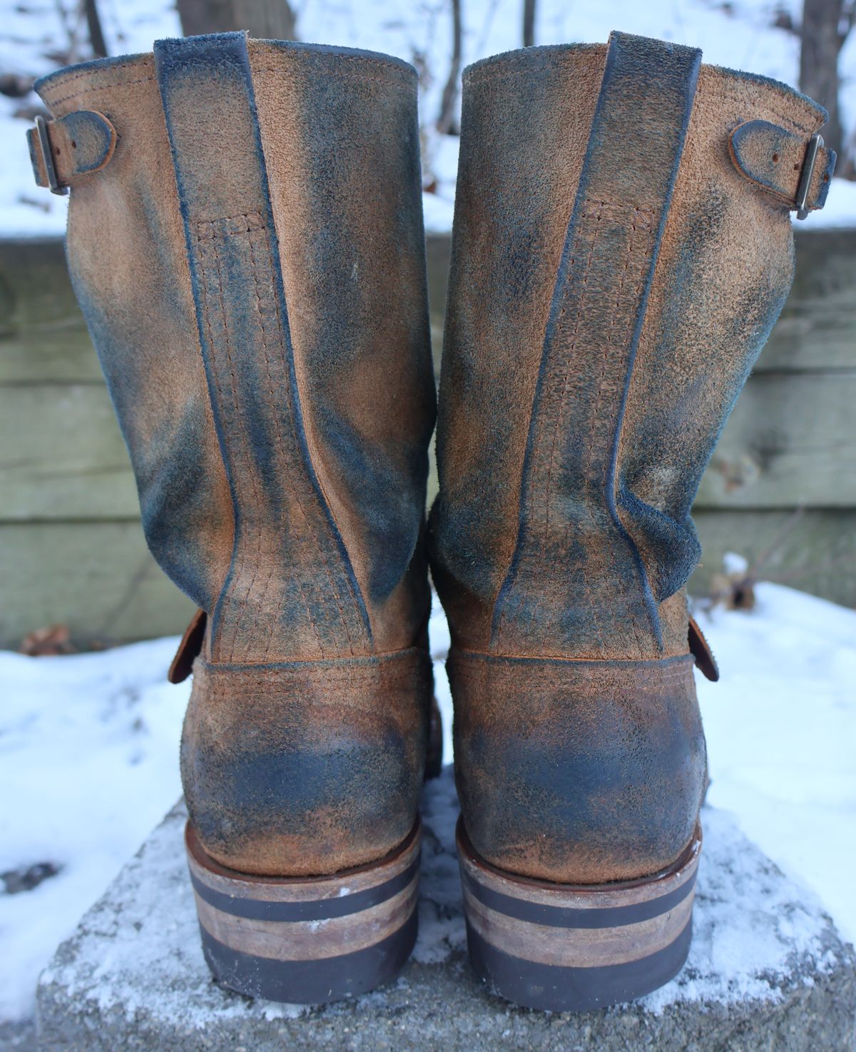 Photo by ahzrukal on March 1, 2026 of the Wesco x Ship John Derroll Boot in Seidel British Tan Domain Roughout.