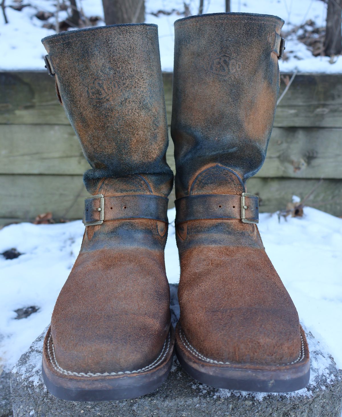 Photo by ahzrukal on March 1, 2026 of the Wesco x Ship John Derroll Boot in Seidel British Tan Domain Roughout.