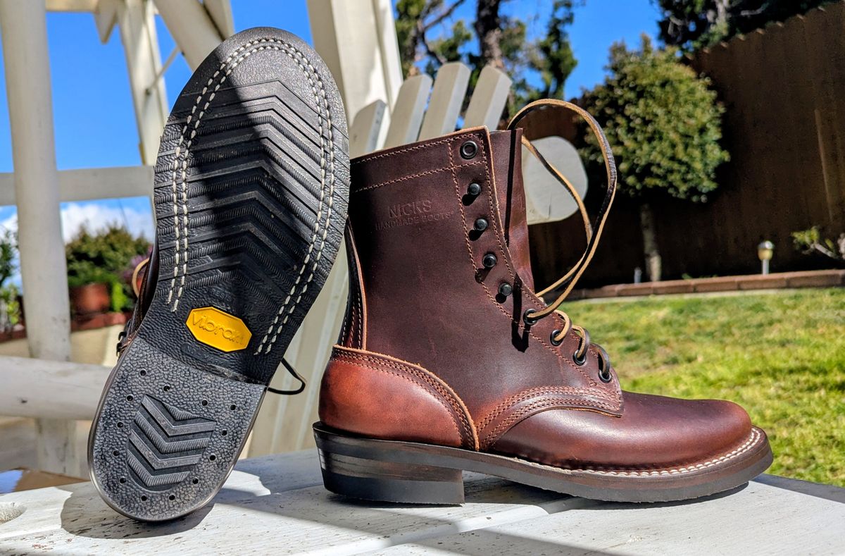 Photo by chipadoodle on February 18, 2026 of the Nicks Dress 1925 in Wickett & Craig Buck Brown Double Stuffed.