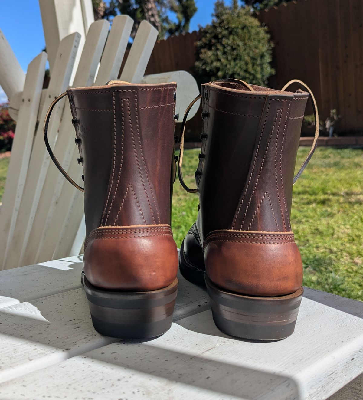 Photo by chipadoodle on February 18, 2026 of the Nicks Dress 1925 in Wickett & Craig Buck Brown Double Stuffed.