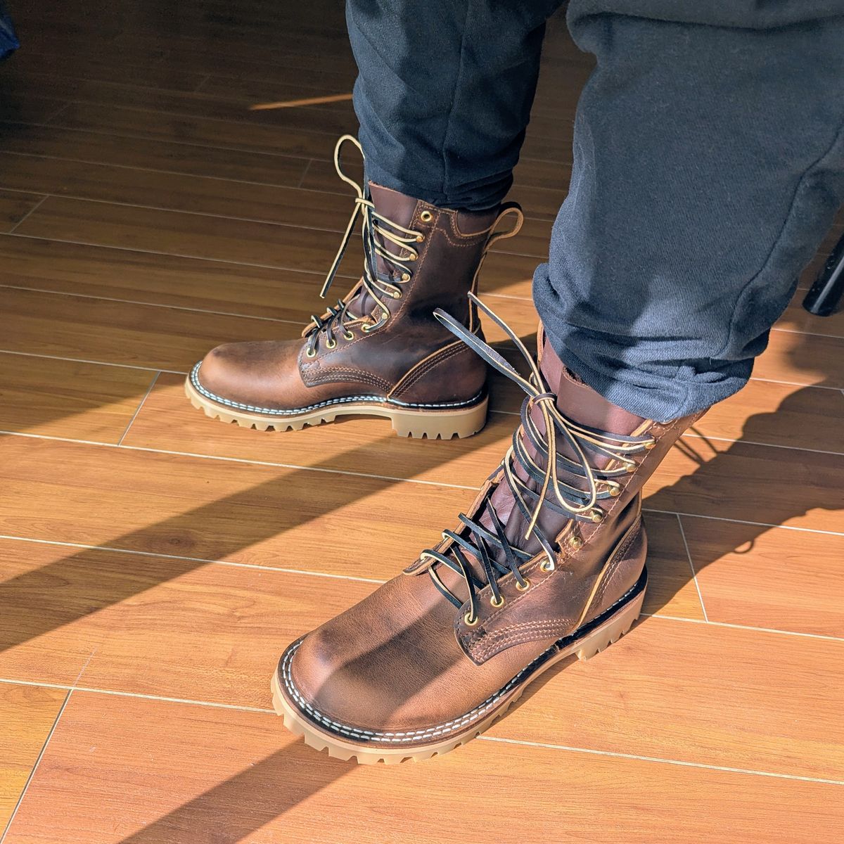 Photo by chipadoodle on November 4, 2025 of the Nicks Flexwork Pro in Horween Orange Predator.