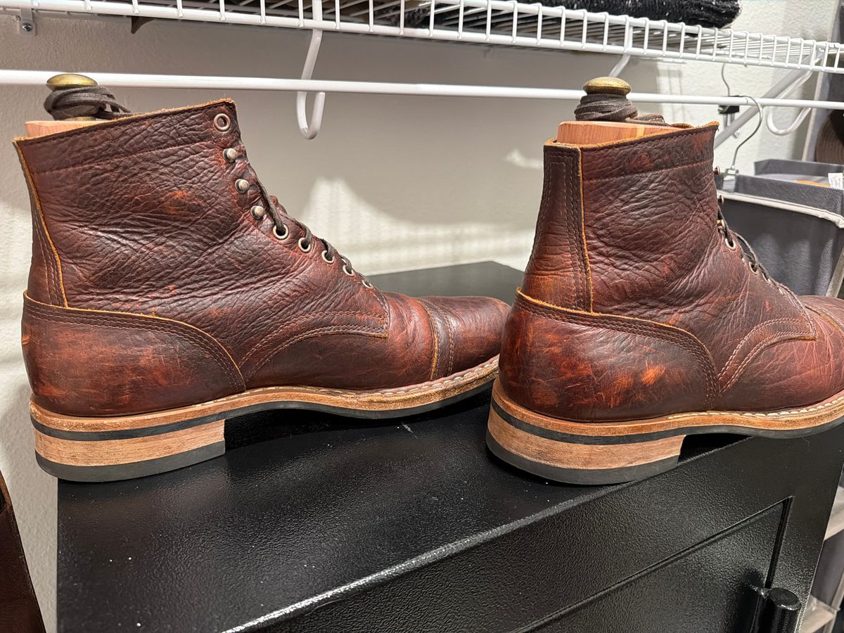 Photo by misterclean22 on February 6, 2026 of the White's MP-Sherman Toe Cap in Law Tanning Brown Bison.