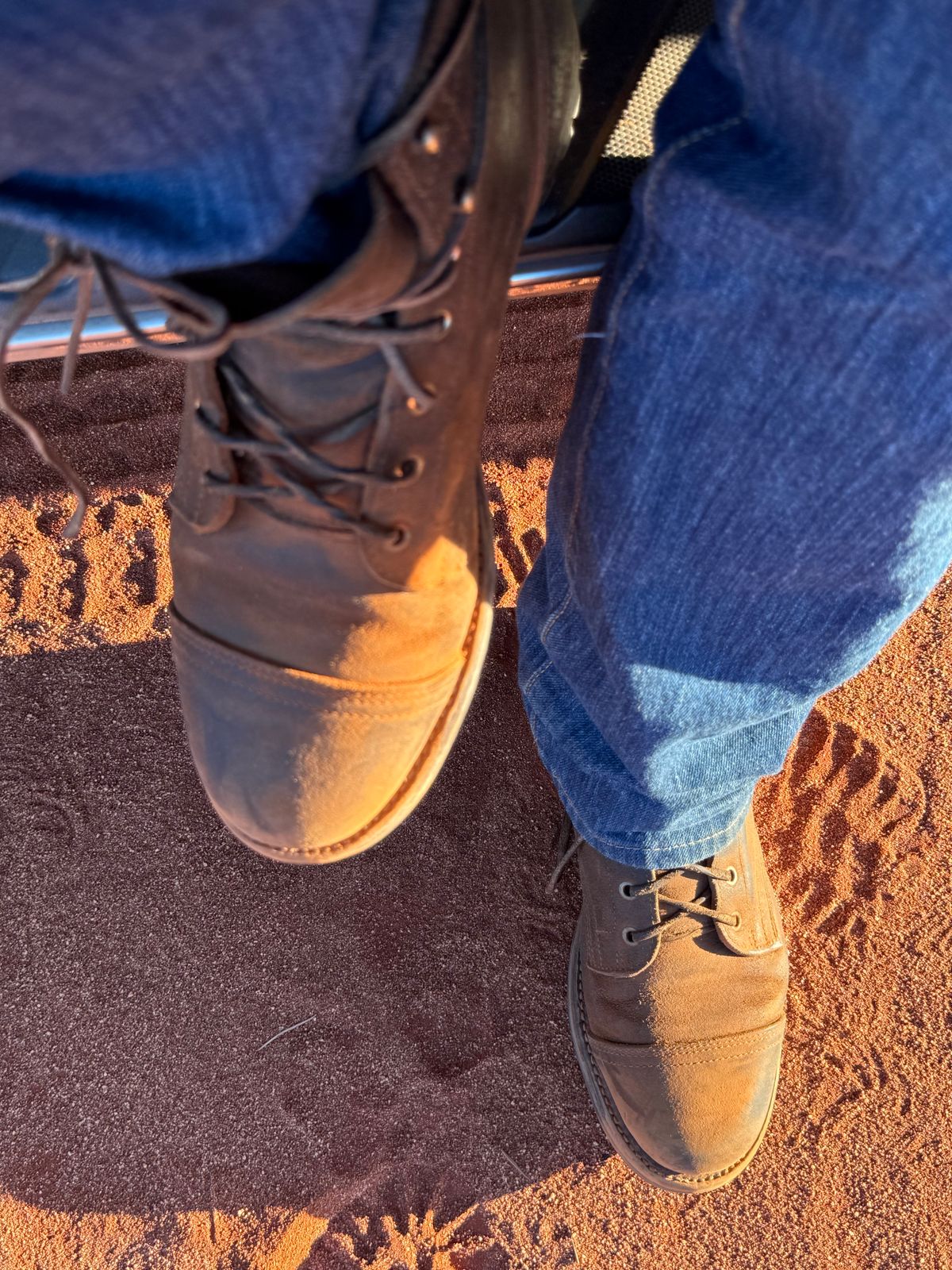 Photo by robrules on January 9, 2025 of the Truman Cap Toe Boot in Horween Dark Olive Waxed Flesh.