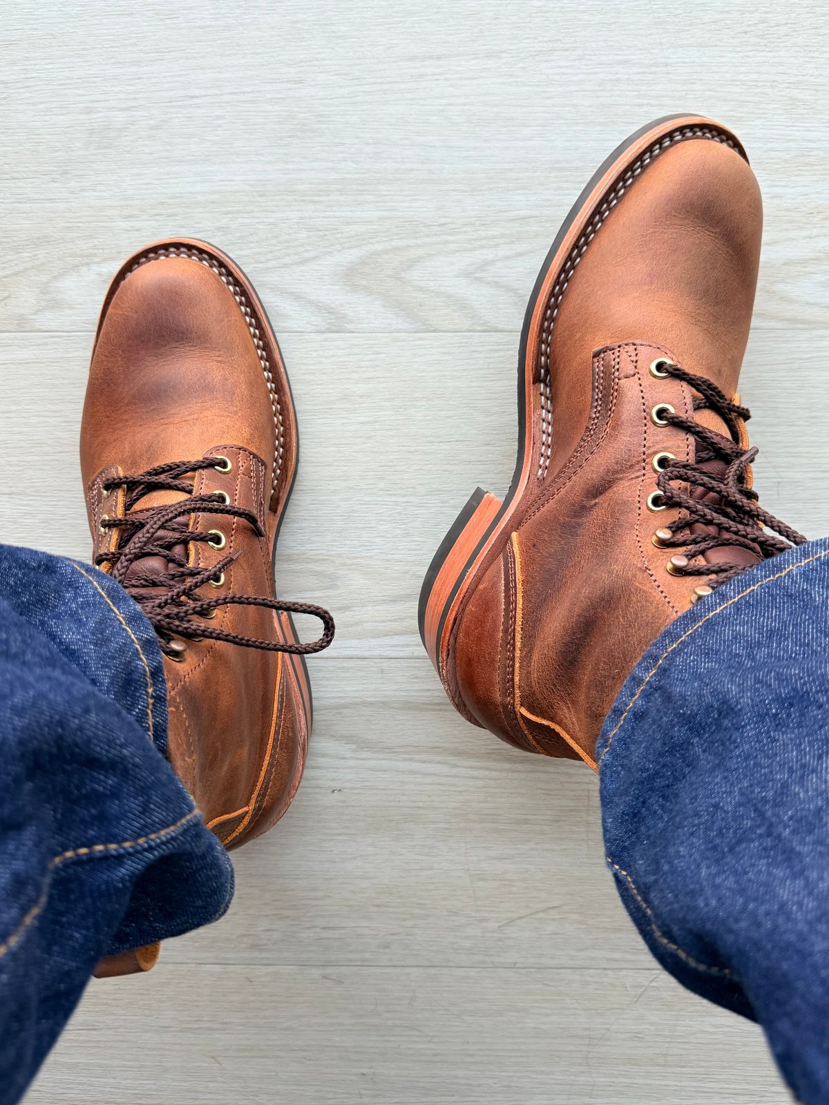 Photo by robrules on May 3, 2026 of the Nicks Robert in Horween Orange Predator.