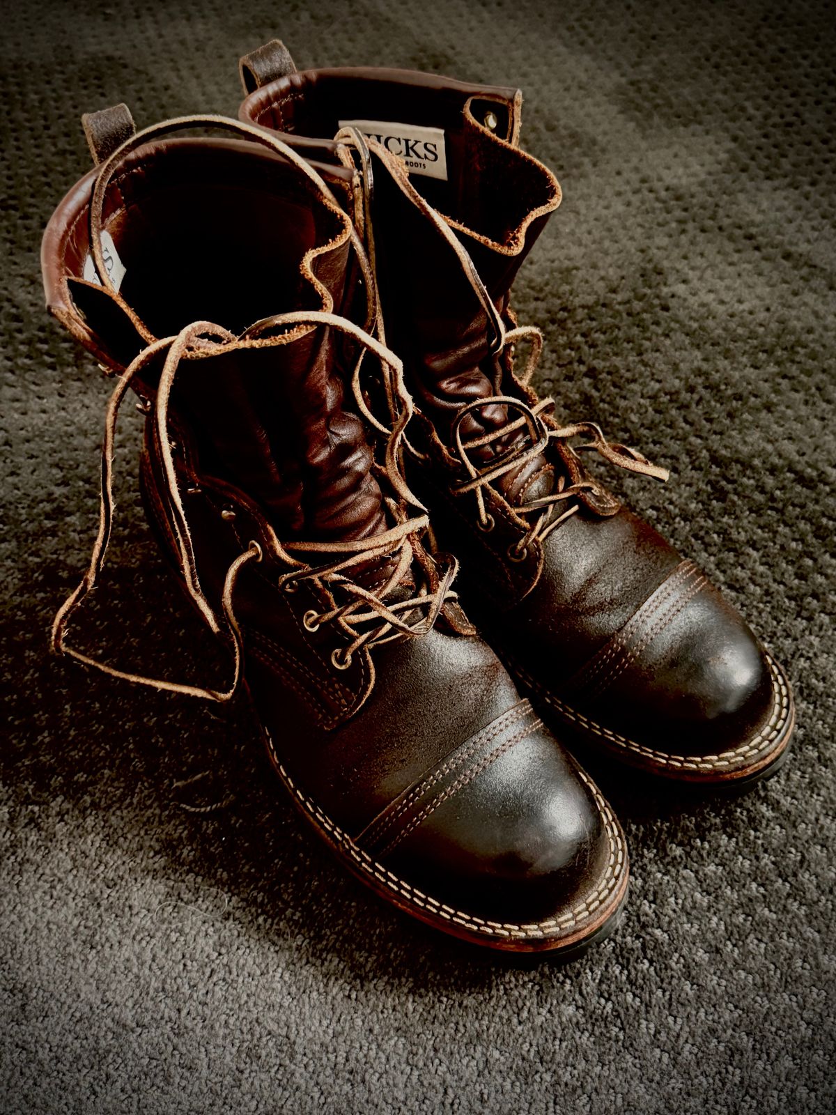 Photo by robrules on February 12, 2025 of the Nicks MTO in Horween Brown Waxed Flesh.
