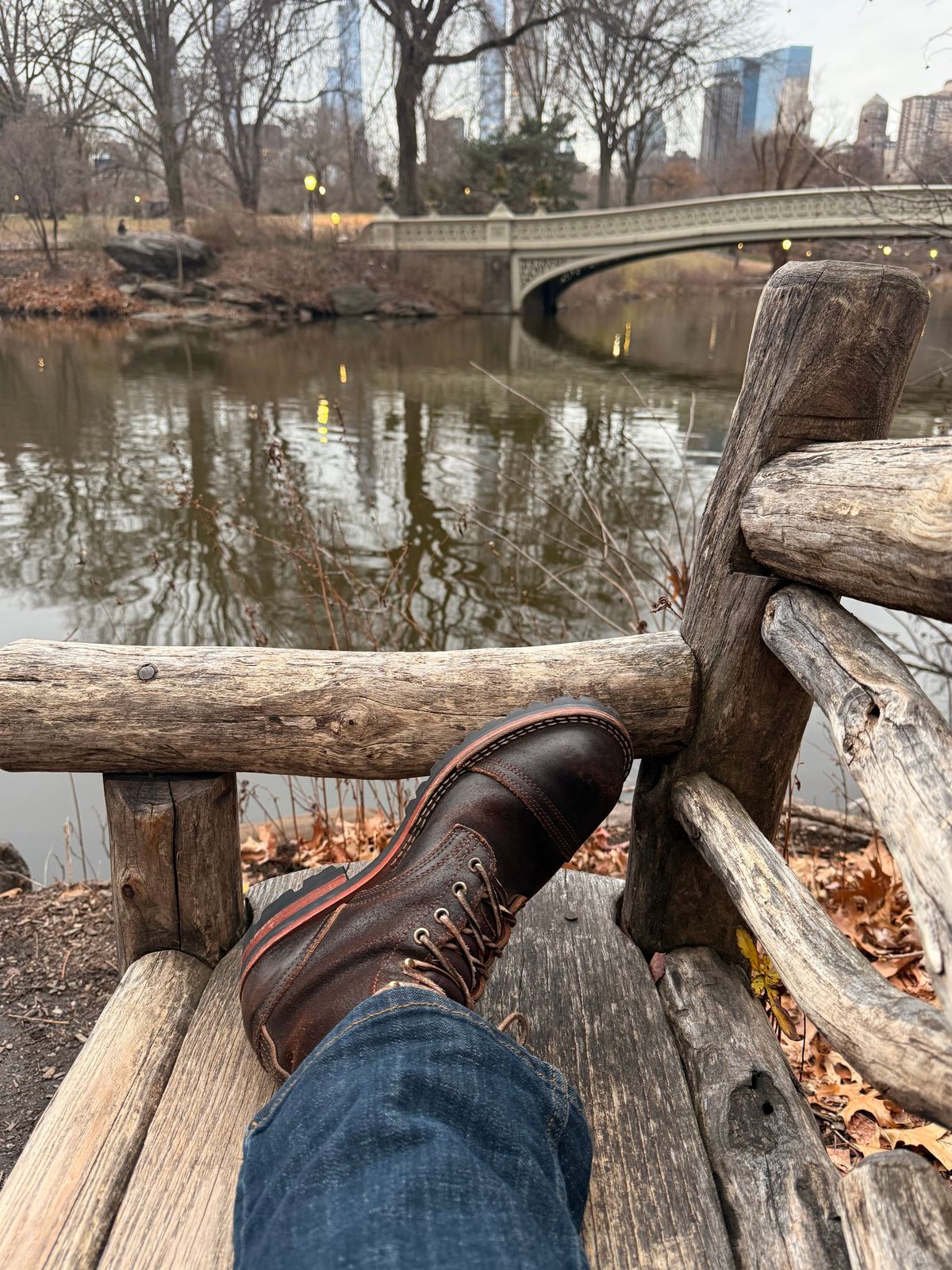 Photo by robrules on December 19, 2024 of the Nicks MTO in Horween Brown Waxed Flesh.