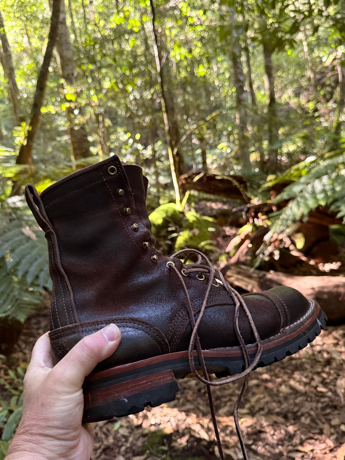 Photo by robrules on April 18, 2025 of the Nicks MTO in Horween Brown Waxed Flesh.