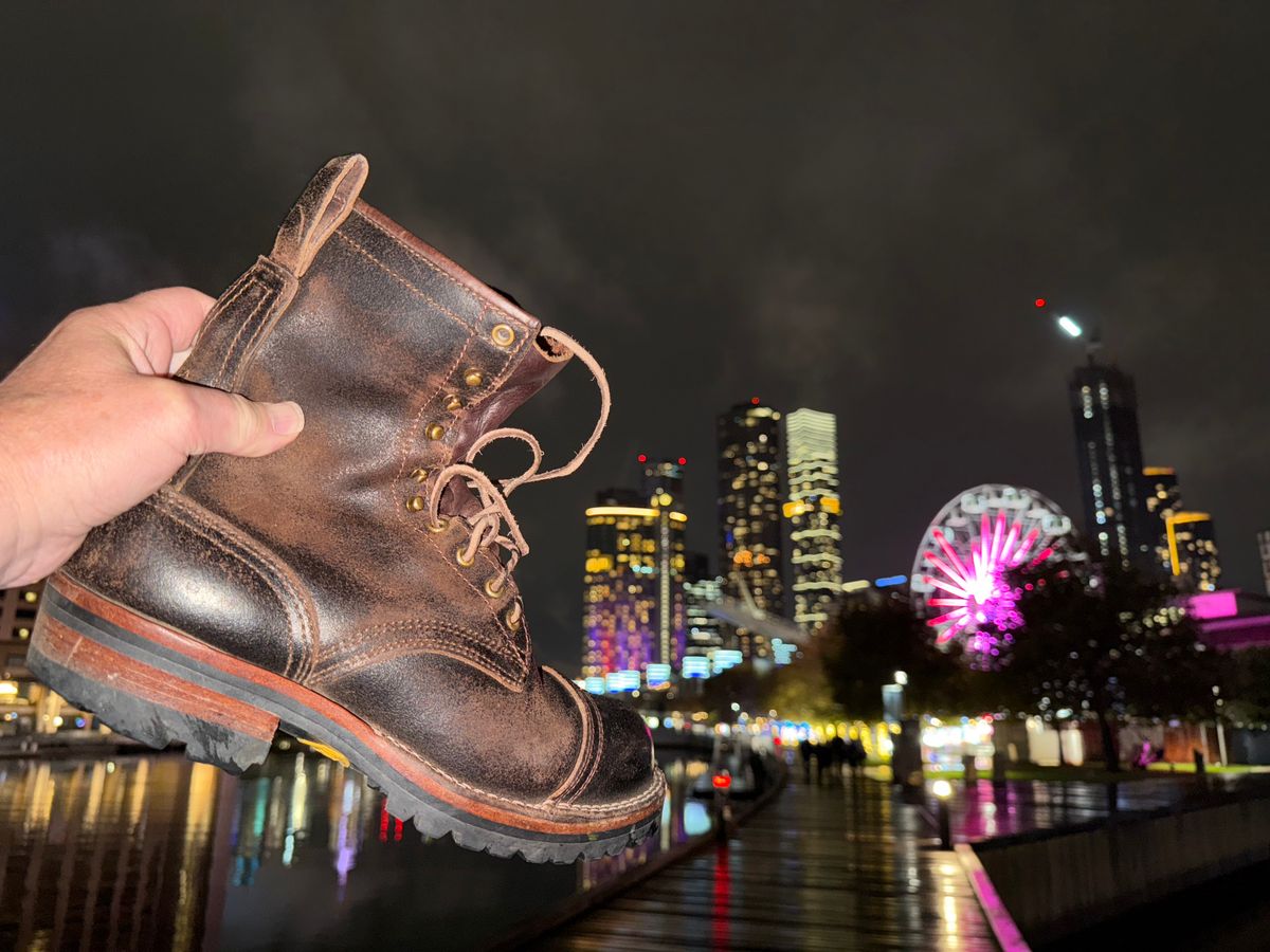 Photo by robrules on April 29, 2025 of the Nicks MTO in Horween Brown Waxed Flesh.