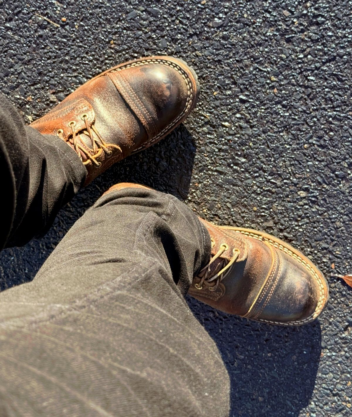 Photo by robrules on August 14, 2025 of the Nicks MTO in Horween Brown Waxed Flesh.