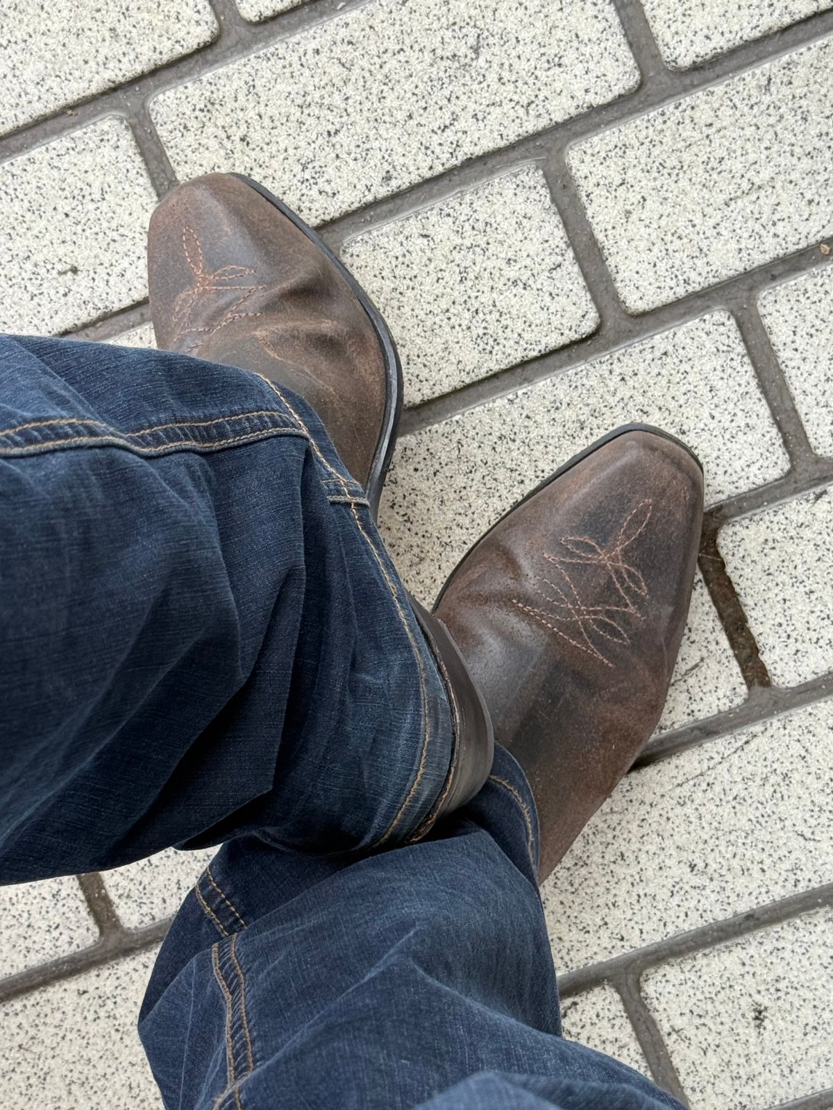 Photo by robrules on October 5, 2025 of the R.M. Williams Sante Fe in C.F. Stead Waxy Commander Stone.