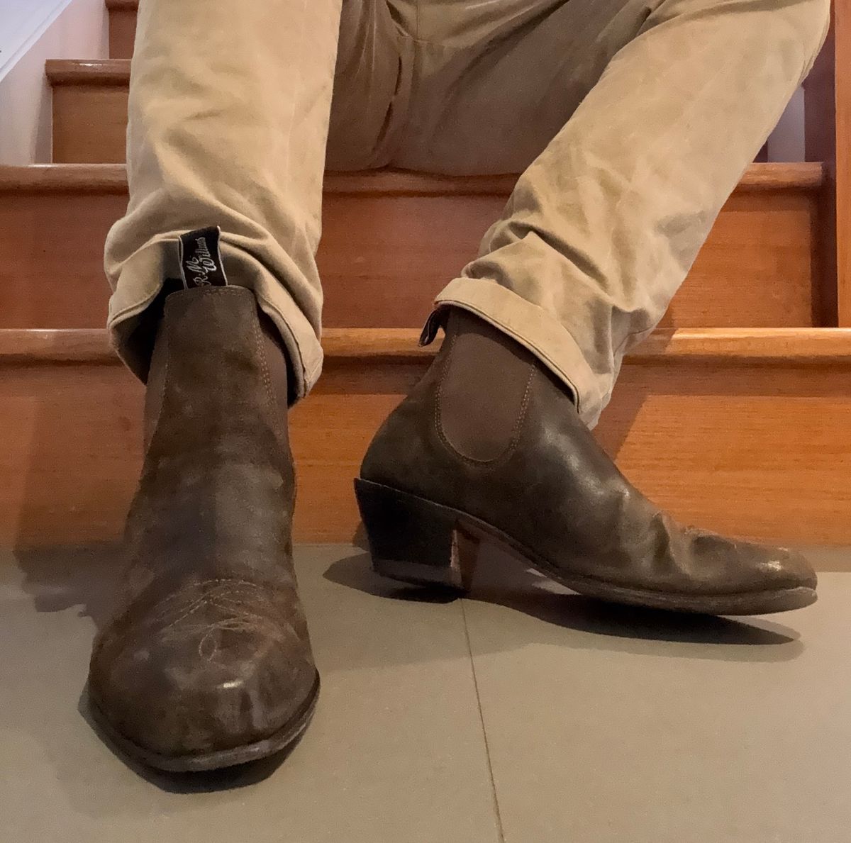 Photo by robrules on November 3, 2025 of the R.M. Williams Sante Fe in C.F. Stead Waxy Commander Stone.