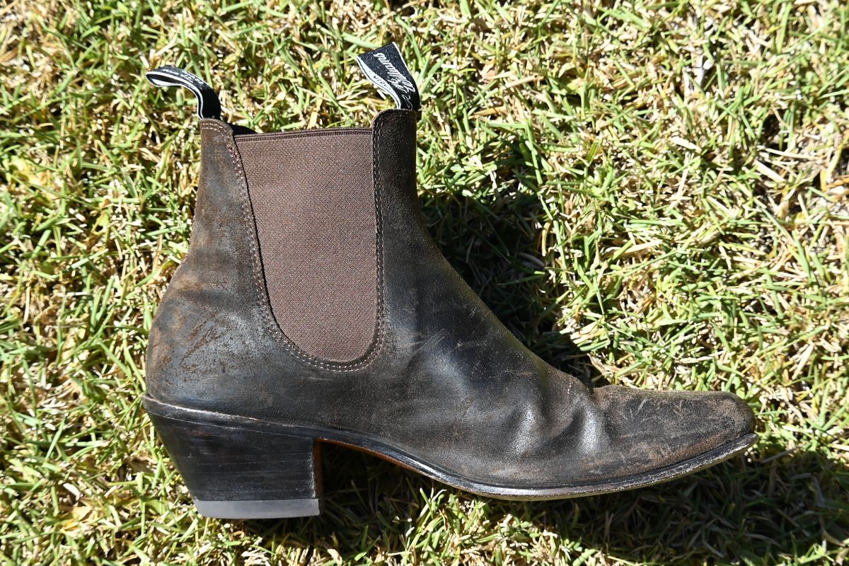 Photo by robrules on December 4, 2025 of the R.M. Williams Sante Fe in C.F. Stead Waxy Commander Stone.