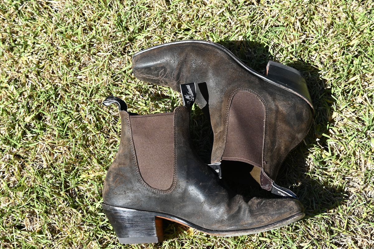 Photo by robrules on December 4, 2025 of the R.M. Williams Sante Fe in C.F. Stead Waxy Commander Stone.