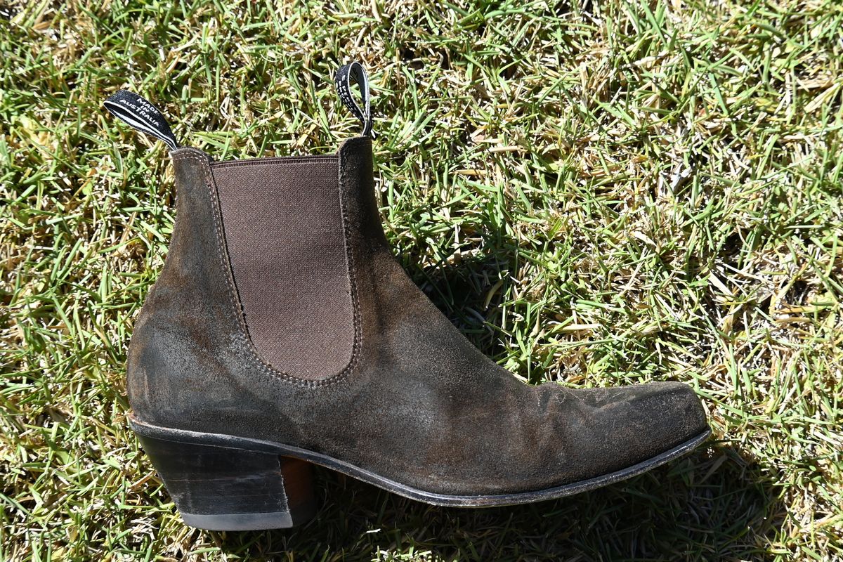 Photo by robrules on December 4, 2025 of the R.M. Williams Sante Fe in C.F. Stead Waxy Commander Stone.