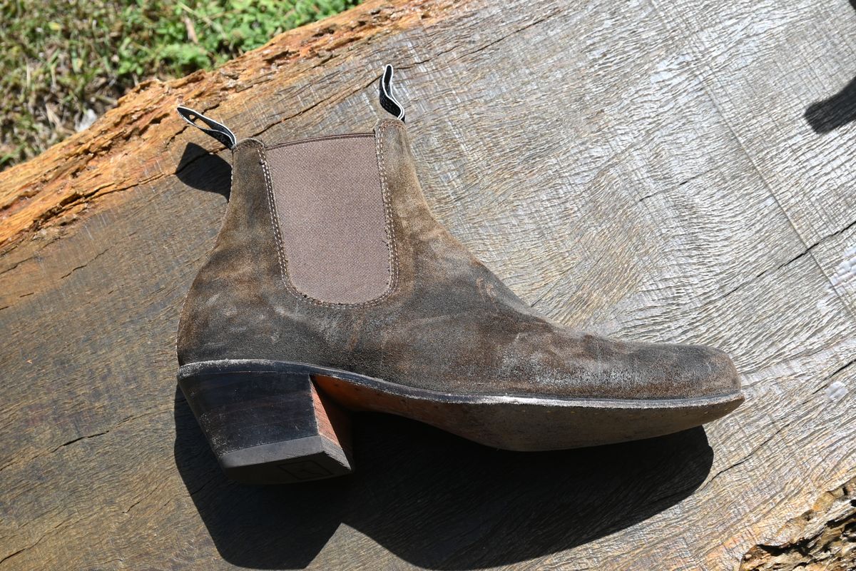 Photo by robrules on January 2, 2026 of the R.M. Williams Sante Fe in C.F. Stead Waxy Commander Stone.