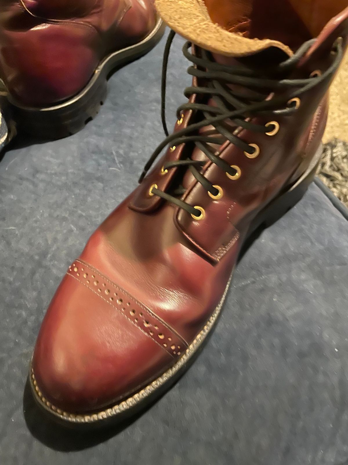 Photo by JGWTP on November 26, 2024 of the Grant Stone Garrison Boot in Horween Color 8 Chromexcel.