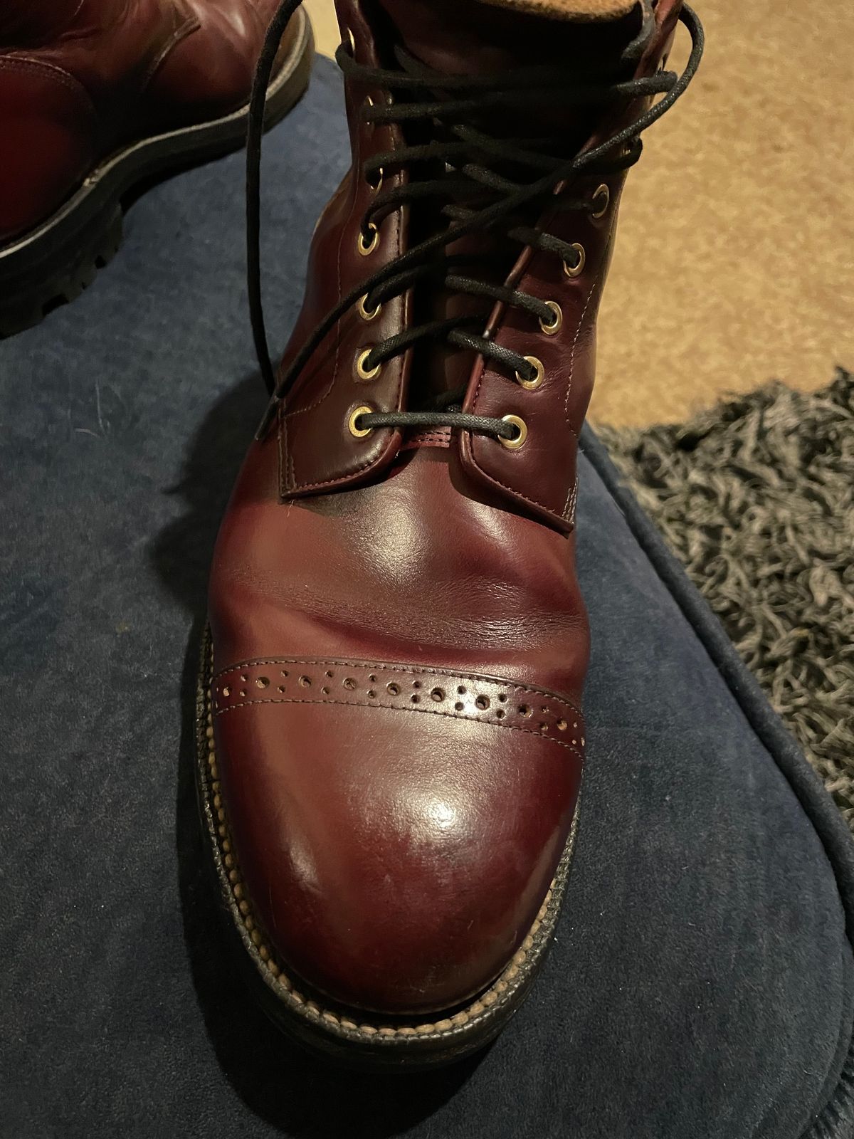 Photo by JGWTP on November 26, 2024 of the Grant Stone Garrison Boot in Horween Color 8 Chromexcel.