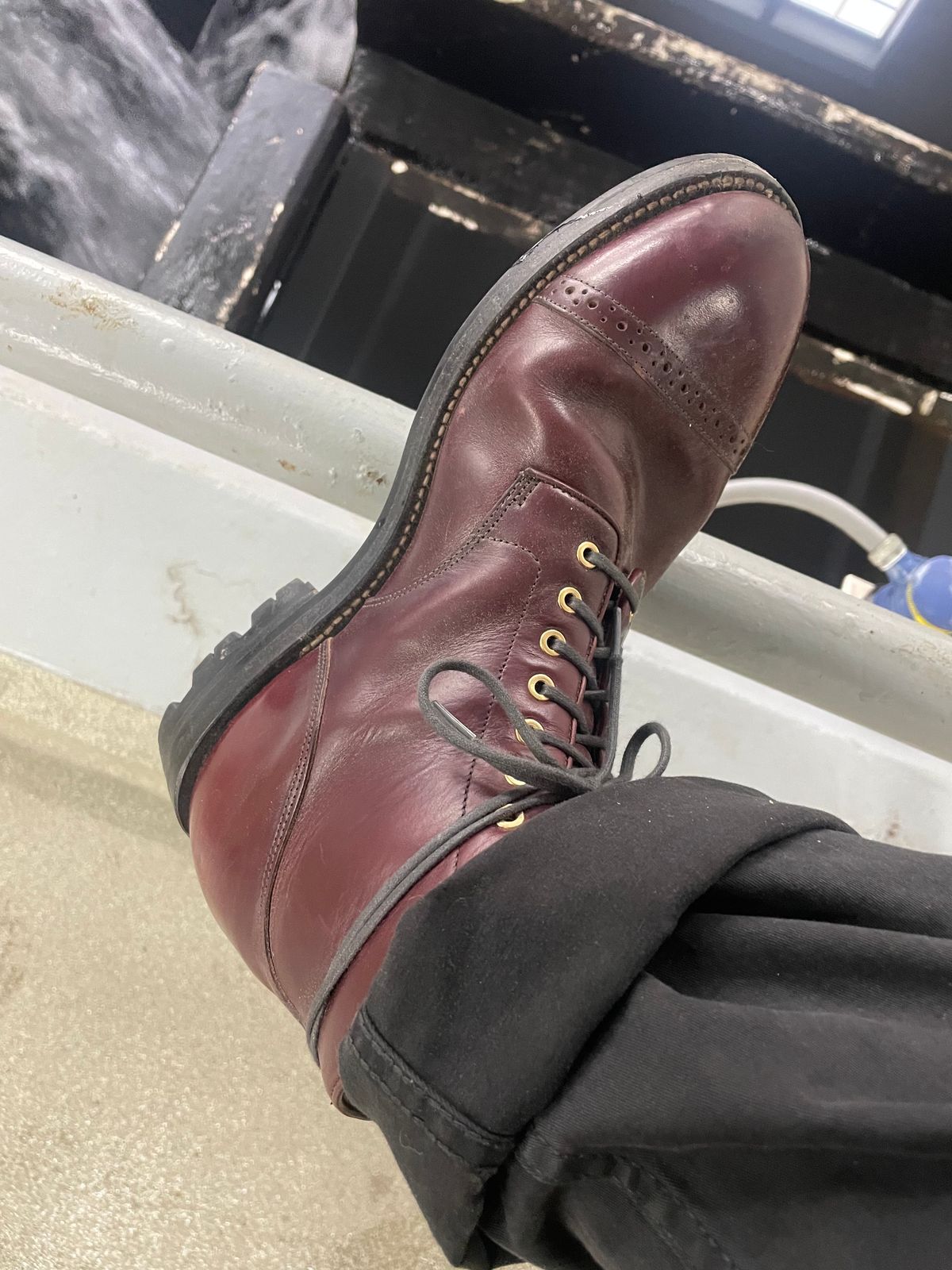 Photo by JGWTP on March 20, 2025 of the Grant Stone Garrison Boot in Horween Color 8 Chromexcel.