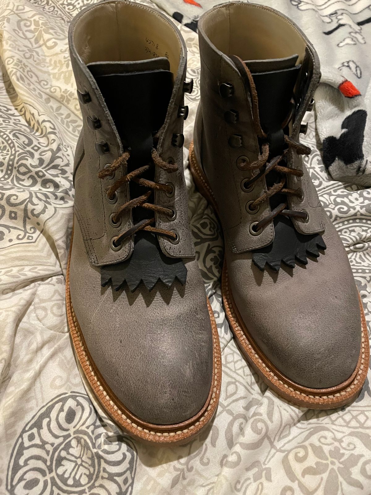 Photo by JGWTP on December 23, 2024 of the Grant Stone Diesel Boot in C.F. Stead Storm Waxed Kudu.