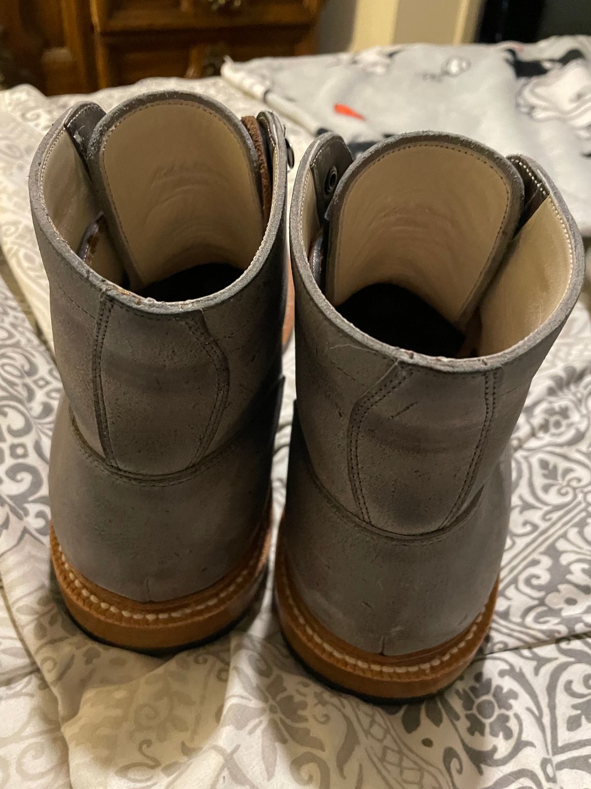 Photo by JGWTP on December 23, 2024 of the Grant Stone Diesel Boot in C.F. Stead Storm Waxed Kudu.