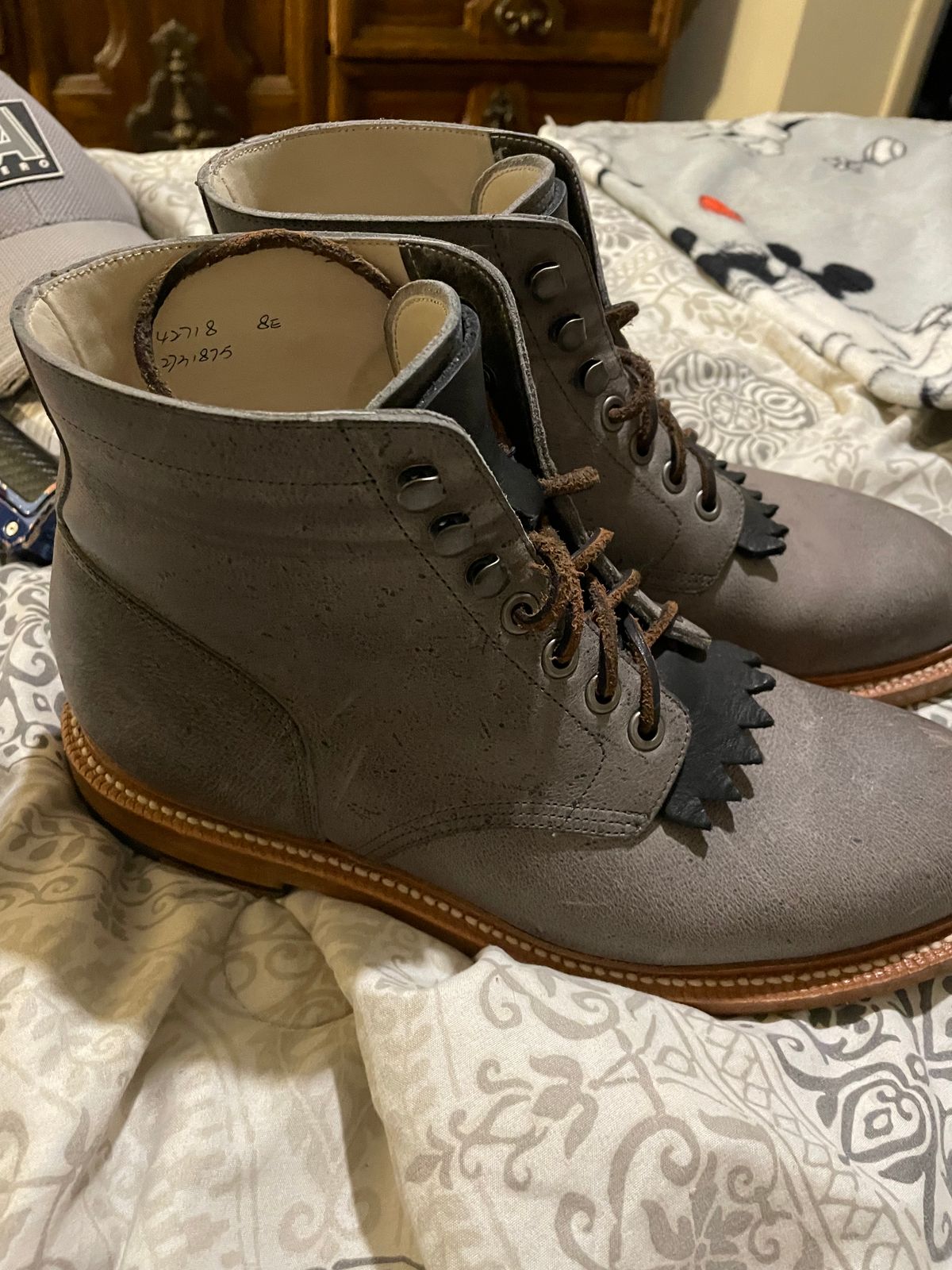 Photo by JGWTP on December 23, 2024 of the Grant Stone Diesel Boot in C.F. Stead Storm Waxed Kudu.