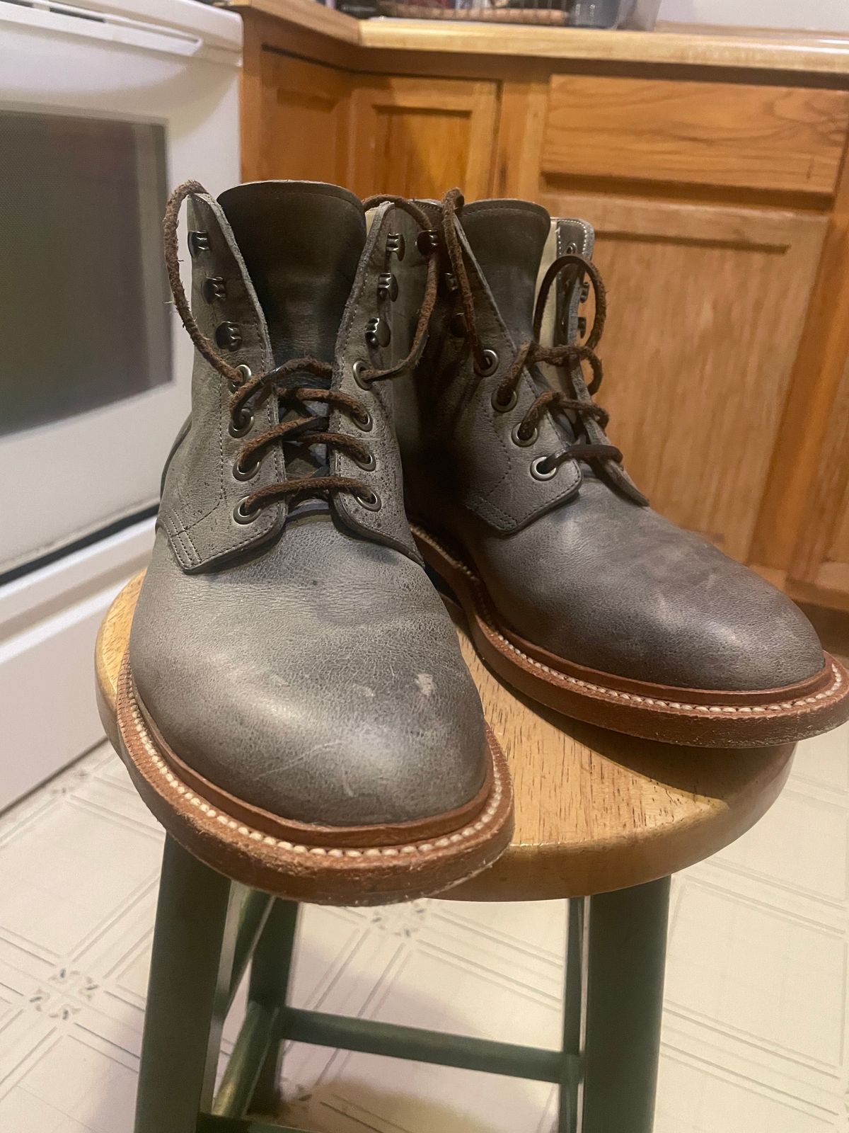 Photo by JGWTP on March 23, 2025 of the Grant Stone Diesel Boot in C.F. Stead Storm Waxed Kudu.