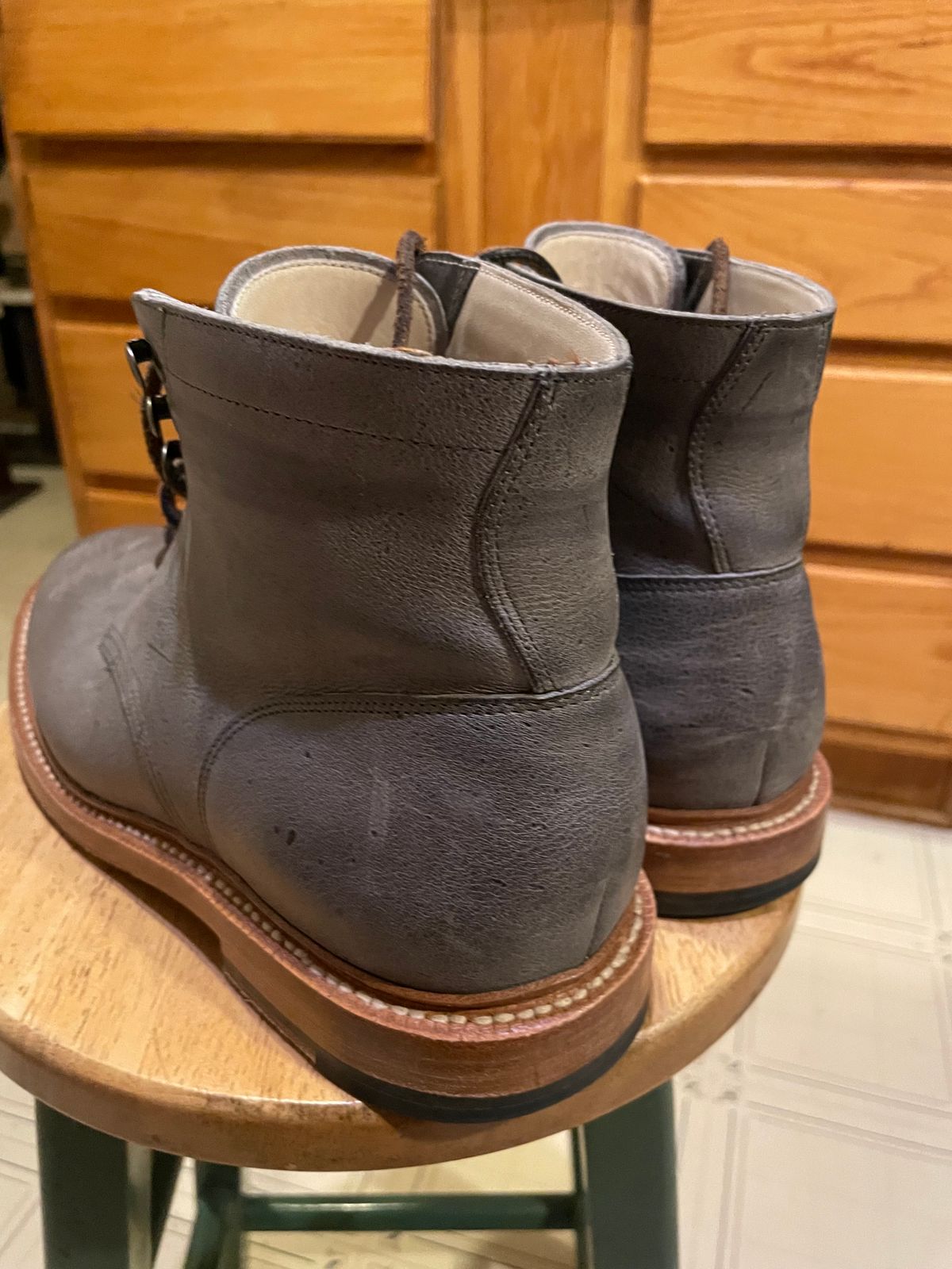 Photo by JGWTP on March 23, 2025 of the Grant Stone Diesel Boot in C.F. Stead Storm Waxed Kudu.