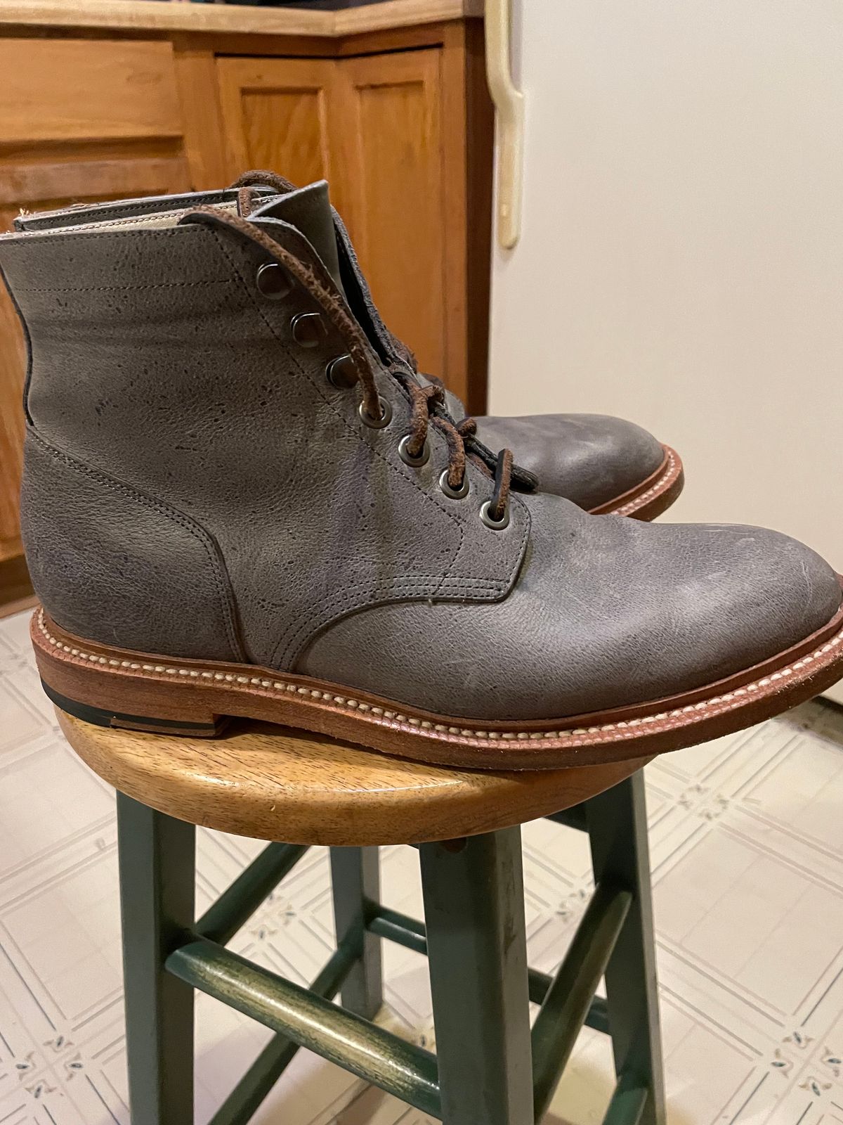 Photo by JGWTP on March 23, 2025 of the Grant Stone Diesel Boot in C.F. Stead Storm Waxed Kudu.