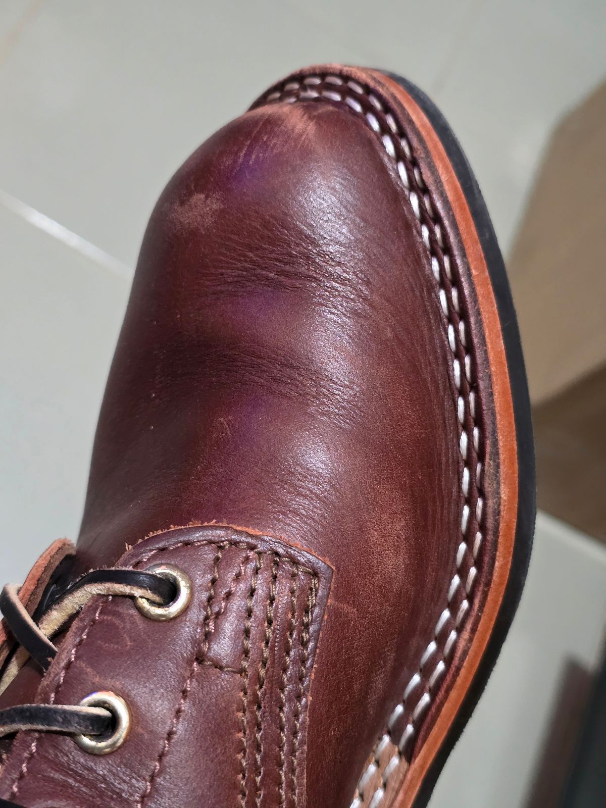 Photo by katzpowa on October 12, 2025 of the Nicks MTO in Horween Roanoke Timber.