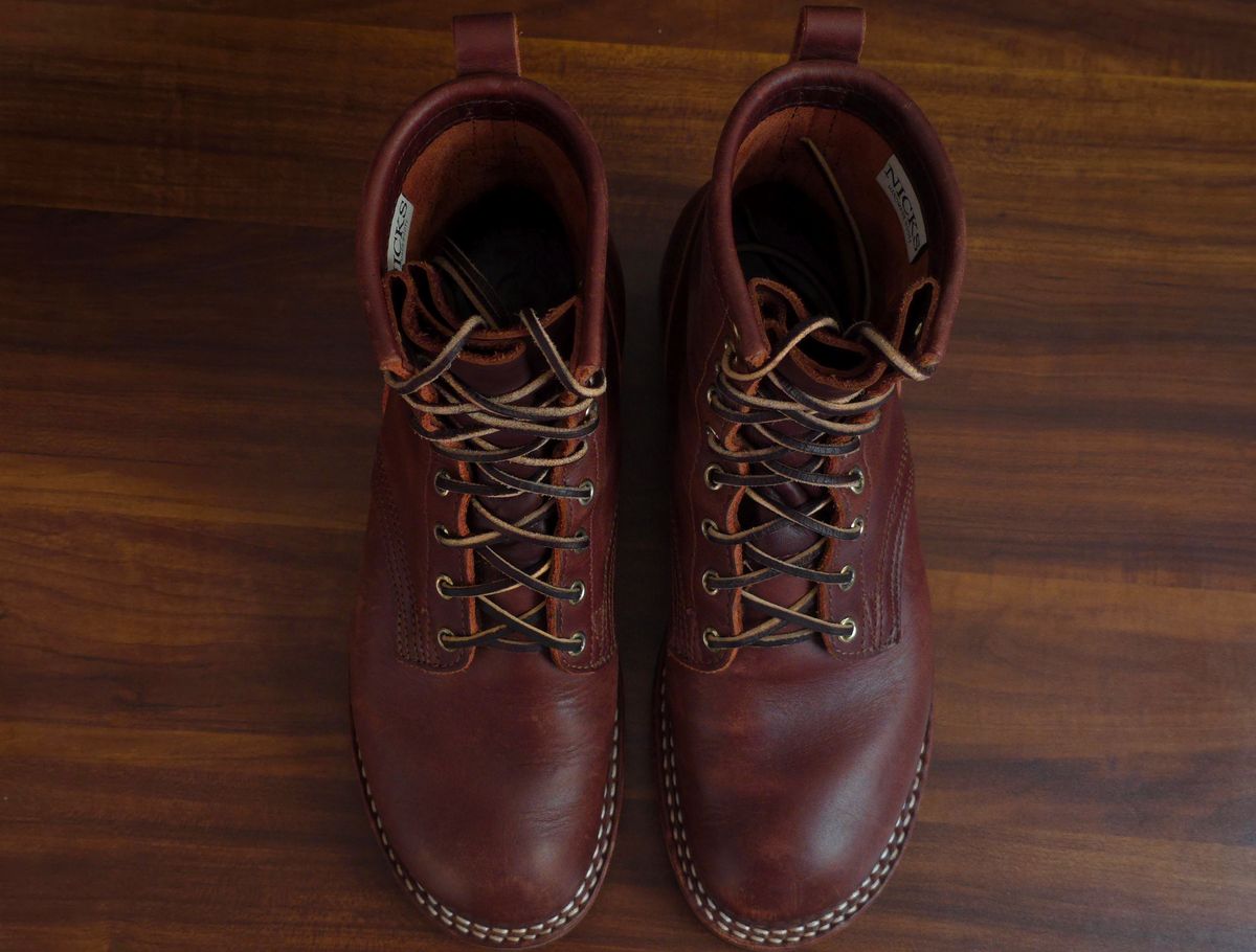 Photo by katzpowa on November 1, 2025 of the Nicks MTO in Horween Roanoke Timber.