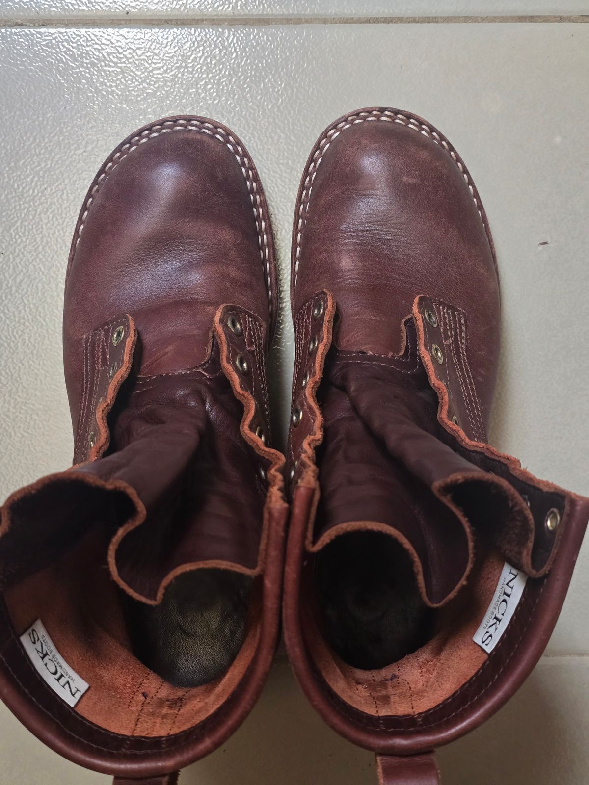 Photo by katzpowa on November 22, 2025 of the Nicks MTO in Horween Roanoke Timber.