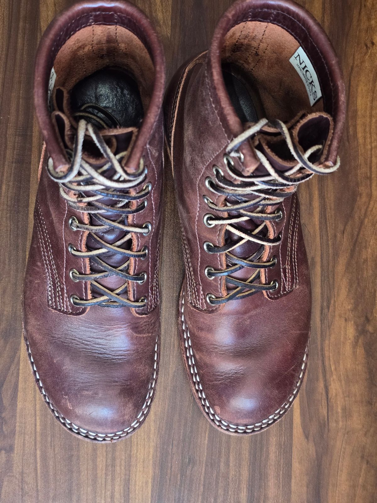 Photo by katzpowa on January 4, 2026 of the Nicks MTO in Horween Roanoke Timber.