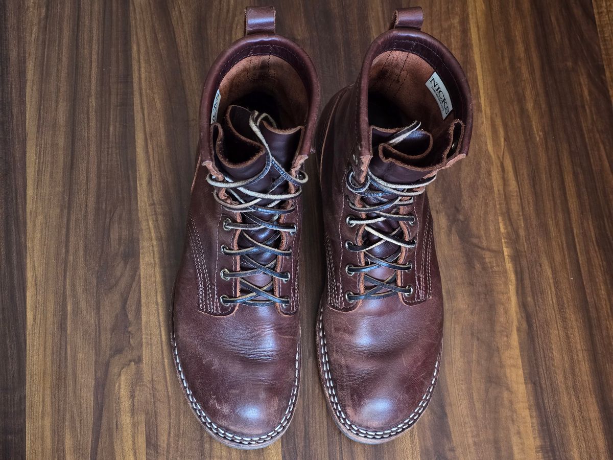 Photo by katzpowa on February 3, 2026 of the Nicks MTO in Horween Roanoke Timber.