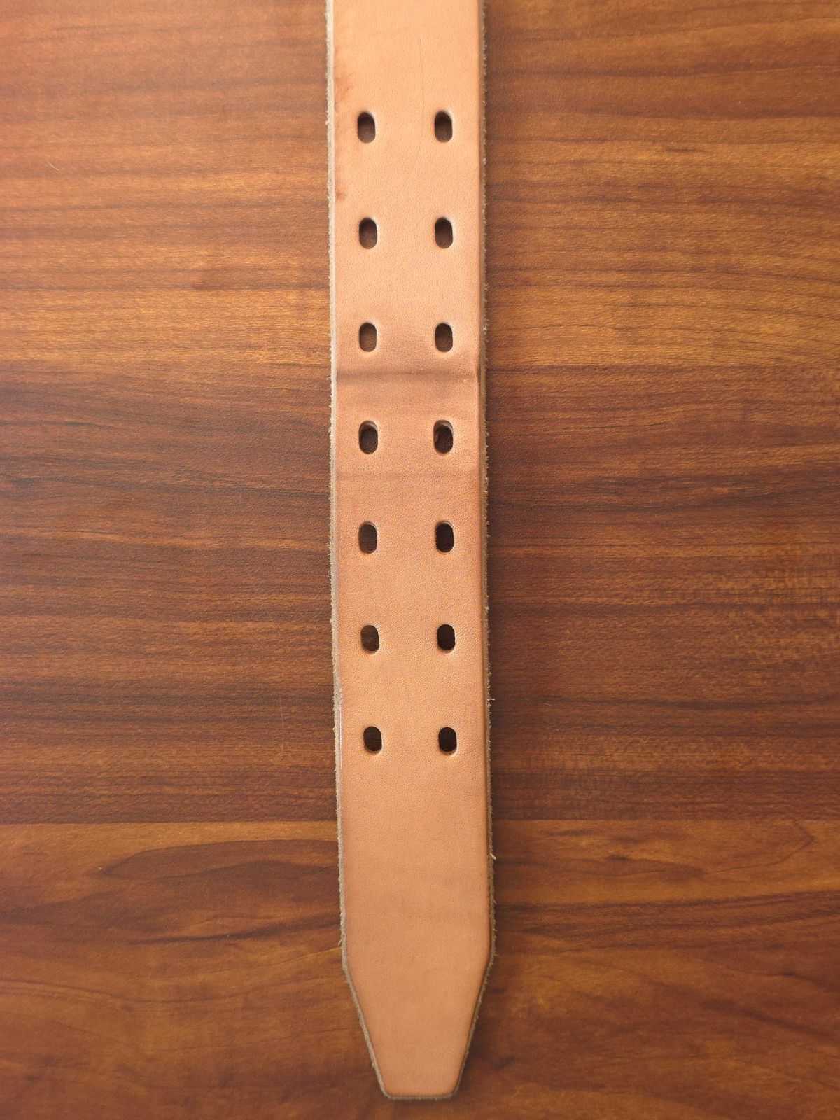 Photo by katzpowa on November 1, 2025 of the Carmine Jack Leather Thunderdome Natural Shipyard Belt in J&FJ Baker Natural Oak Bark Bridle.