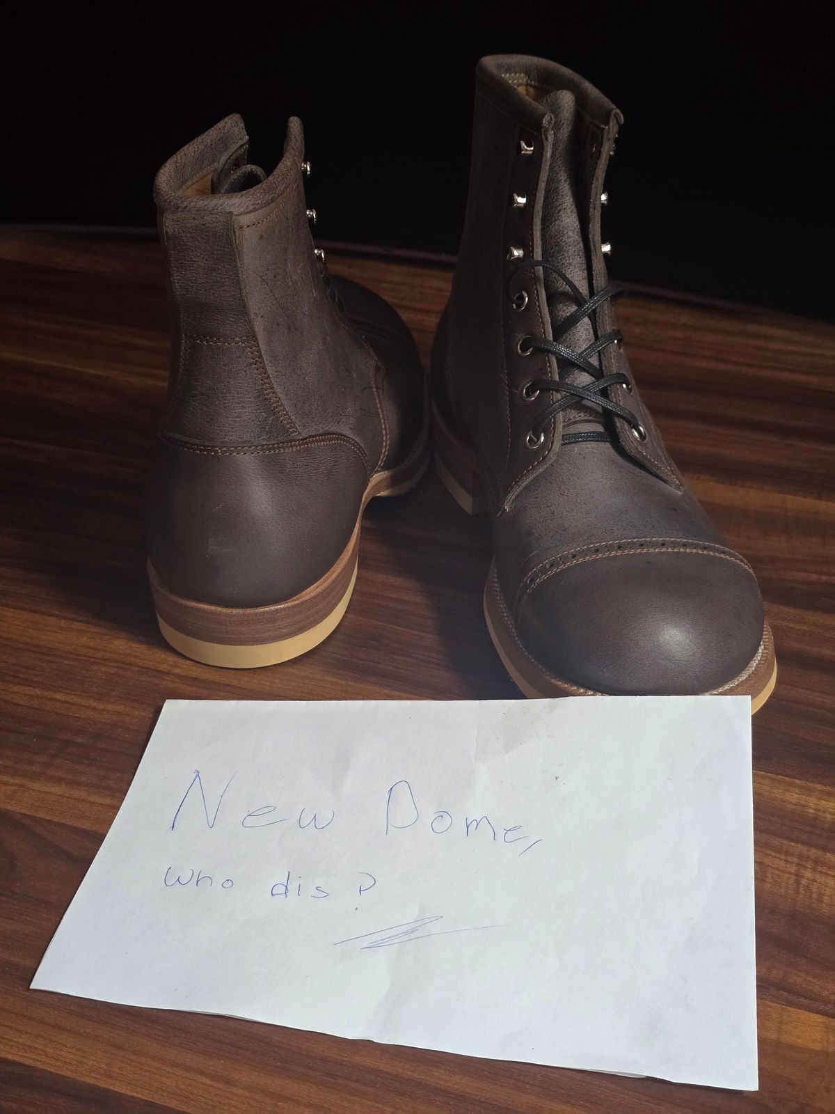 Photo by katzpowa on October 2, 2025 of the Iron Boots 5515 in C.F. Stead Cloudburst Waxed Kudu.