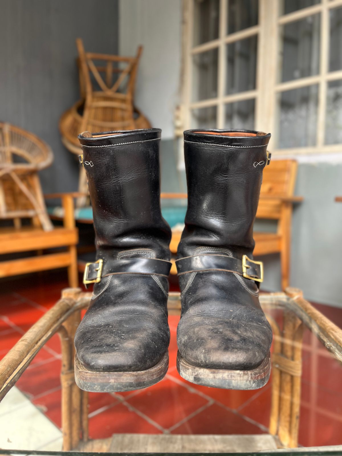 Photo by kkelunturan on January 3, 2026 of the Junkard Enginer boots 11 Inch in Seidel Black Double Shot.