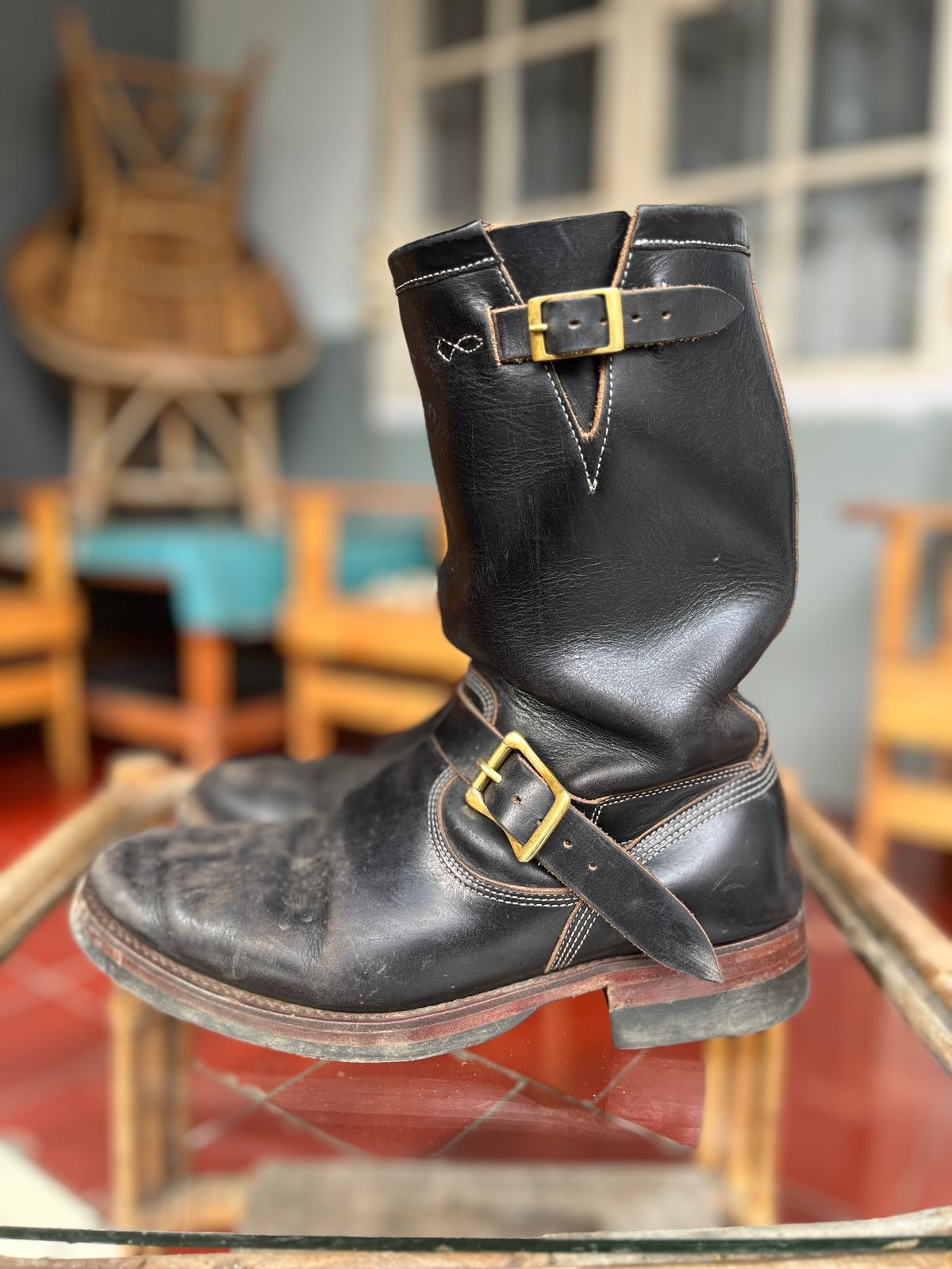 Photo by kkelunturan on January 3, 2026 of the Junkard Enginer boots 11 Inch in Seidel Black Double Shot.